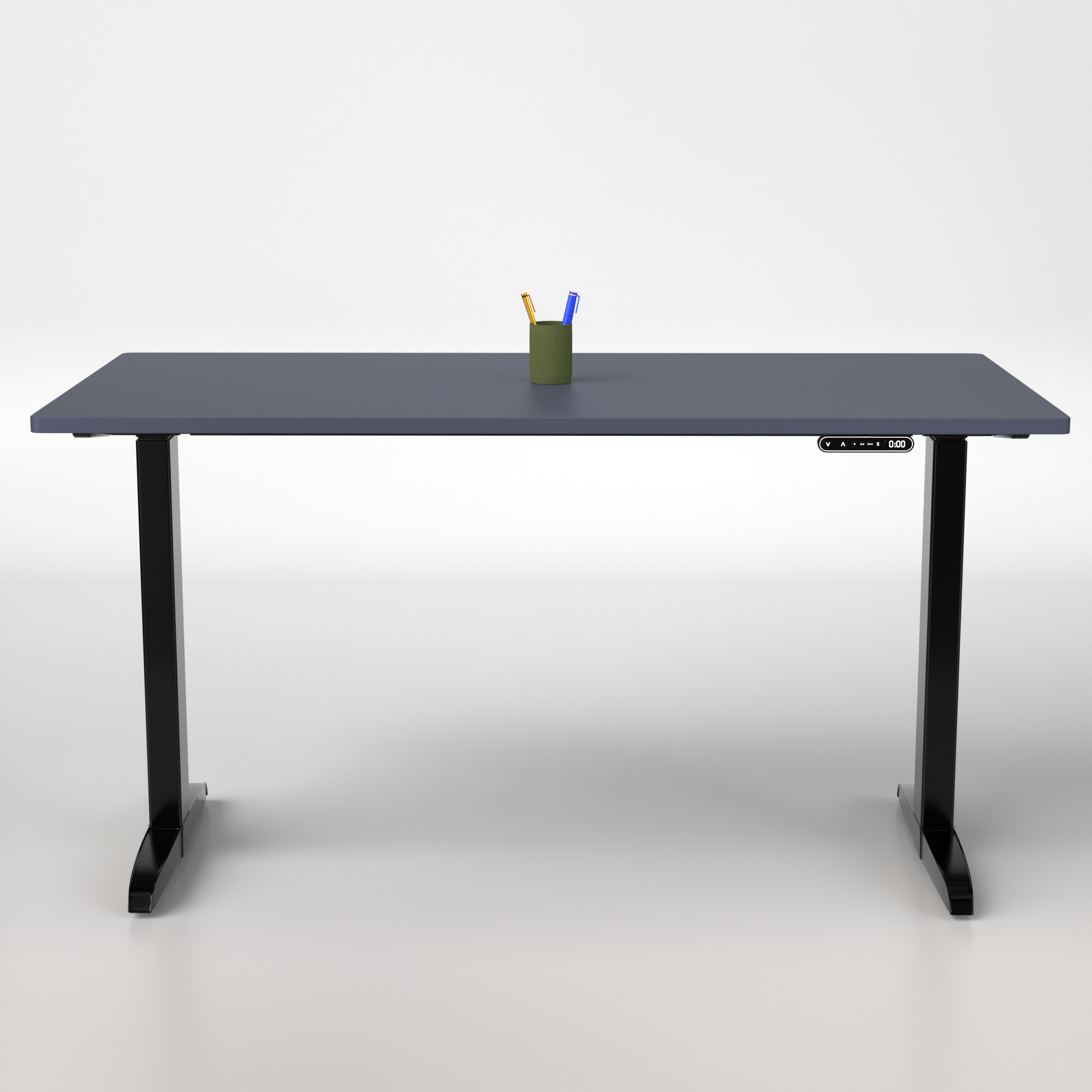 Model 301 | Everyday Electric Sit-Stand Desk (55"x27") | Blue | Black Legs