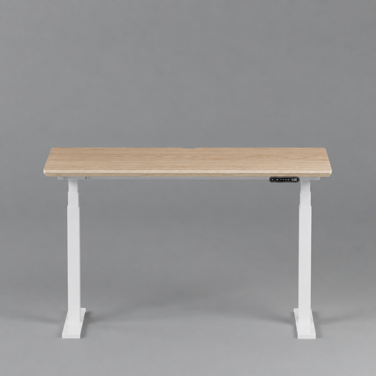 Model 301 Electric Standing Desk | Oak Veneer | 55 x 27 in | White Legs