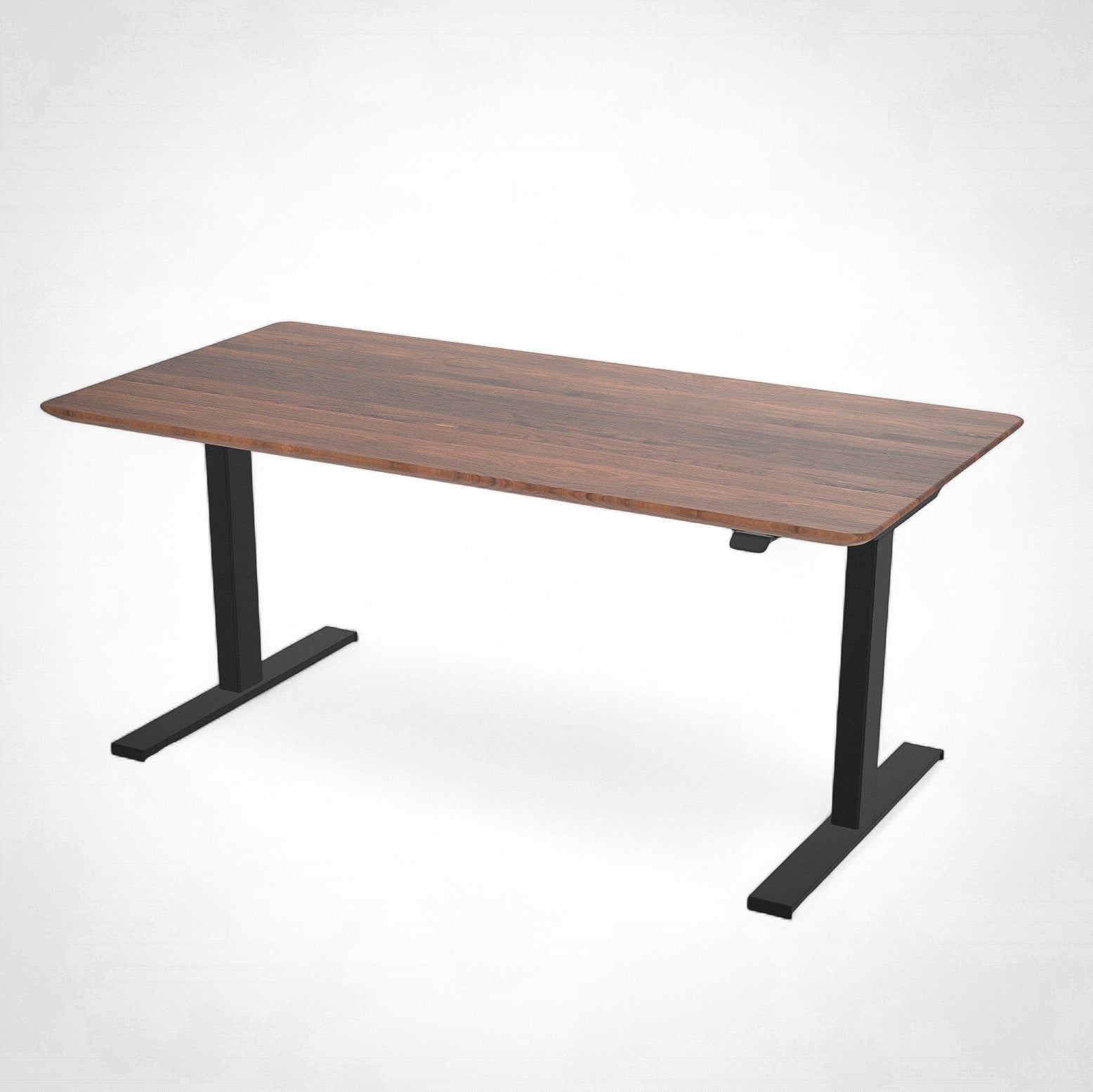 Model 304 | Solid Wood Height Adjustable Desk (60"x30") | Walnut | Black Legs