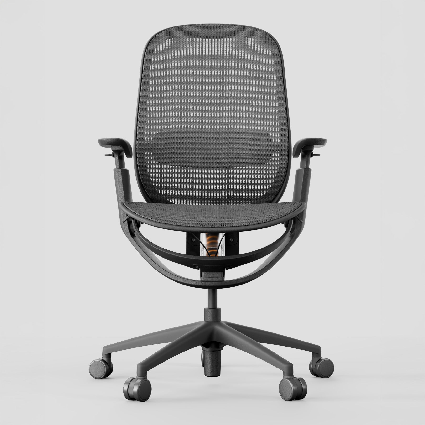 Pelicanwork Black Frame ergonomic office chair with mesh back and adjustable armrests