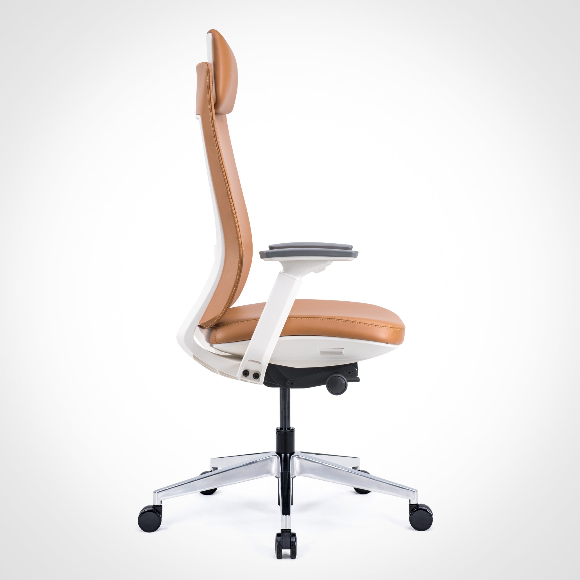 Model 77 Ergonomic Office Chair - Genuine Leather Ivory