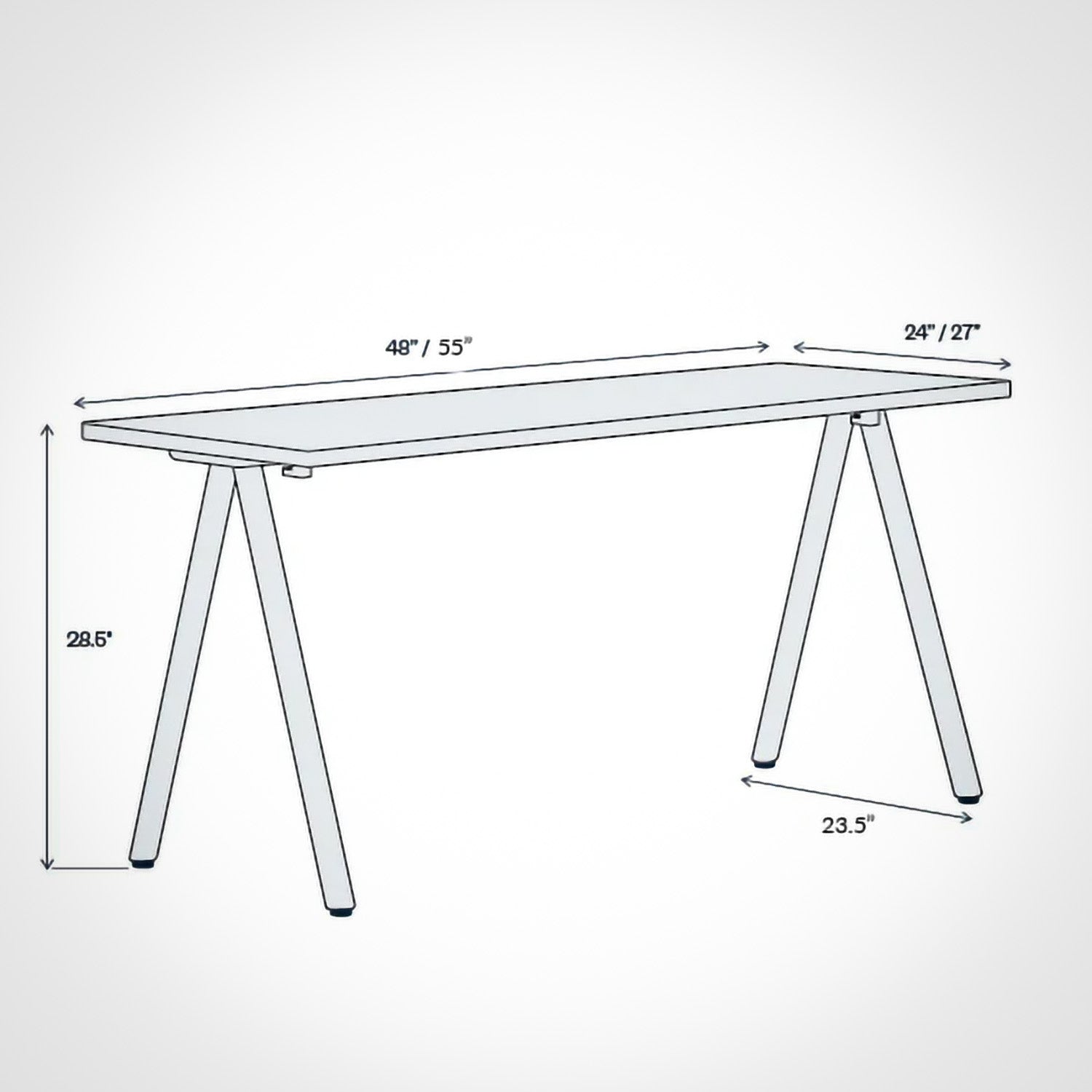 Model 203 FENIX Office Desk | Yale Blue | White Legs