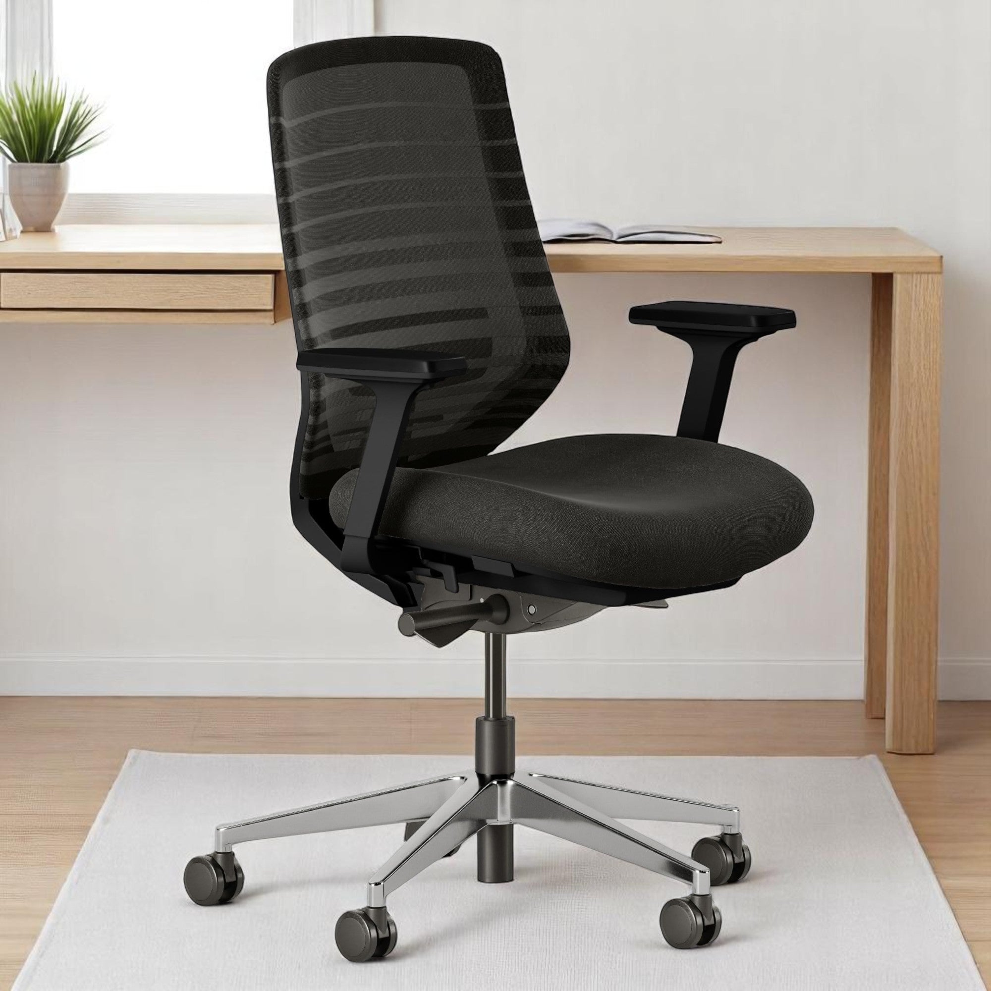 Model 11 Ergonomic Office Chair Black Metal Base