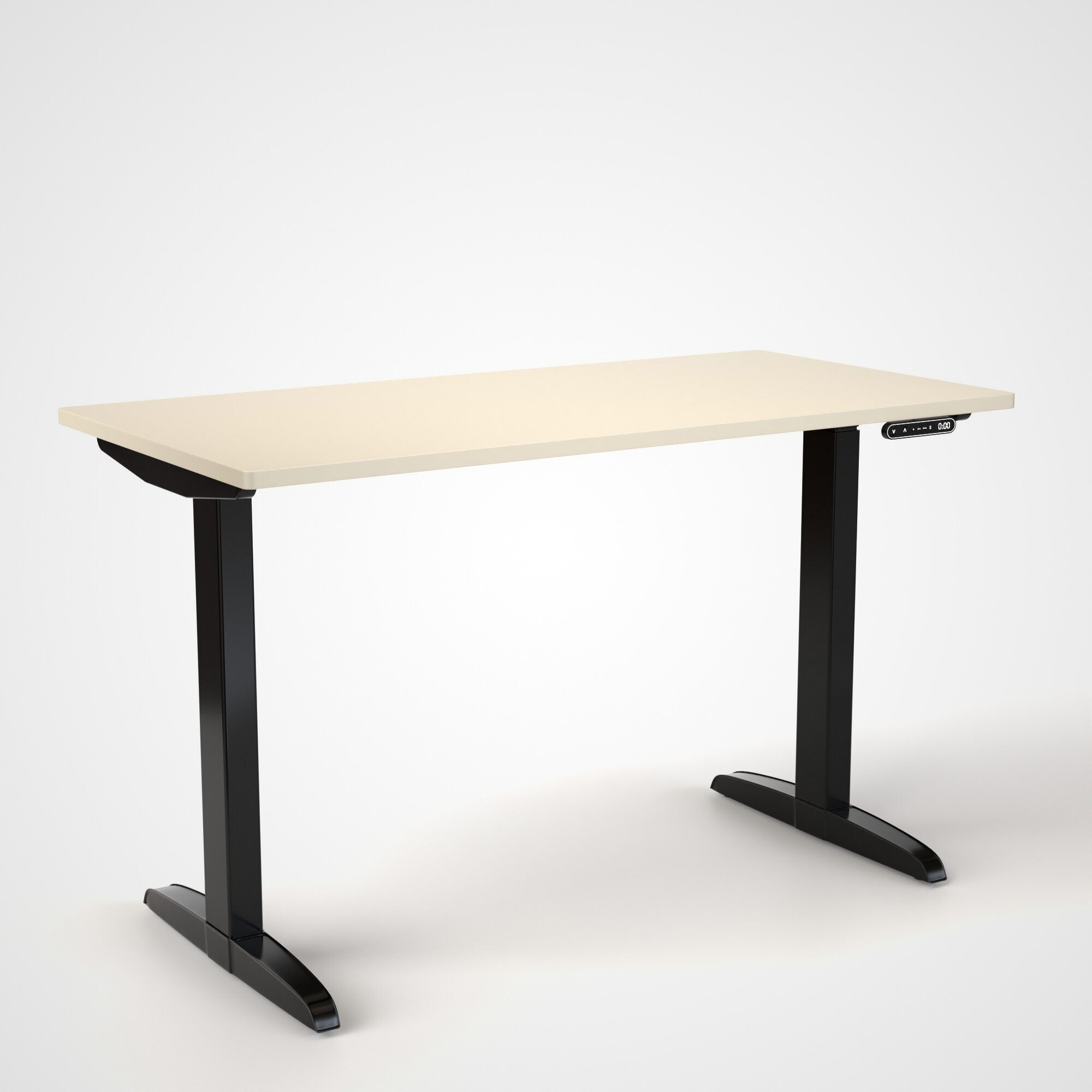 Model 301 | Everyday Electric Sit-Stand Desk (48"x24") | Ivory | Black Legs