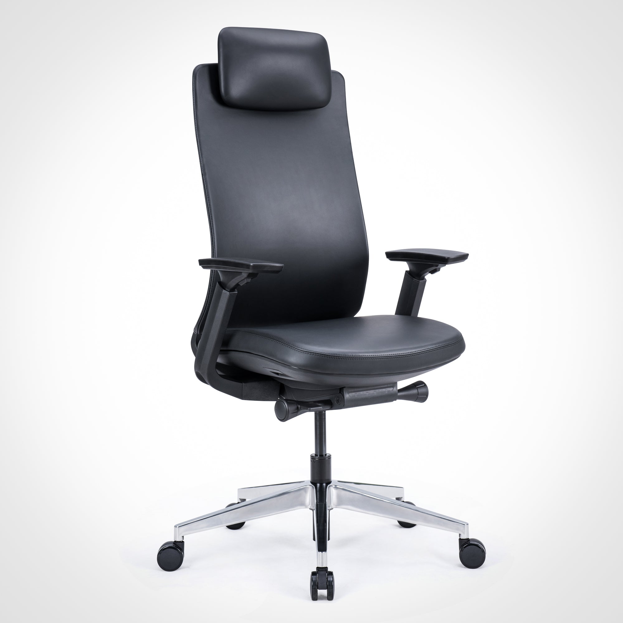 Model 77 Ergonomic Office Chair - Genuine Leather Onyx