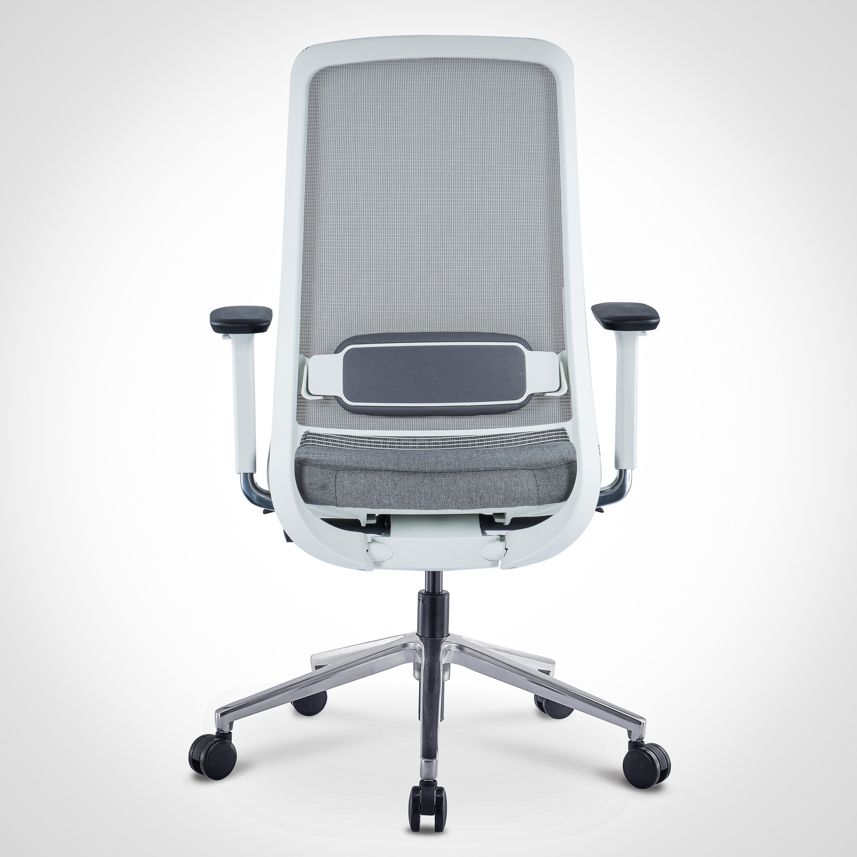 Model 54 Ergonomic Office Chair | White/Grey | Metal Base
