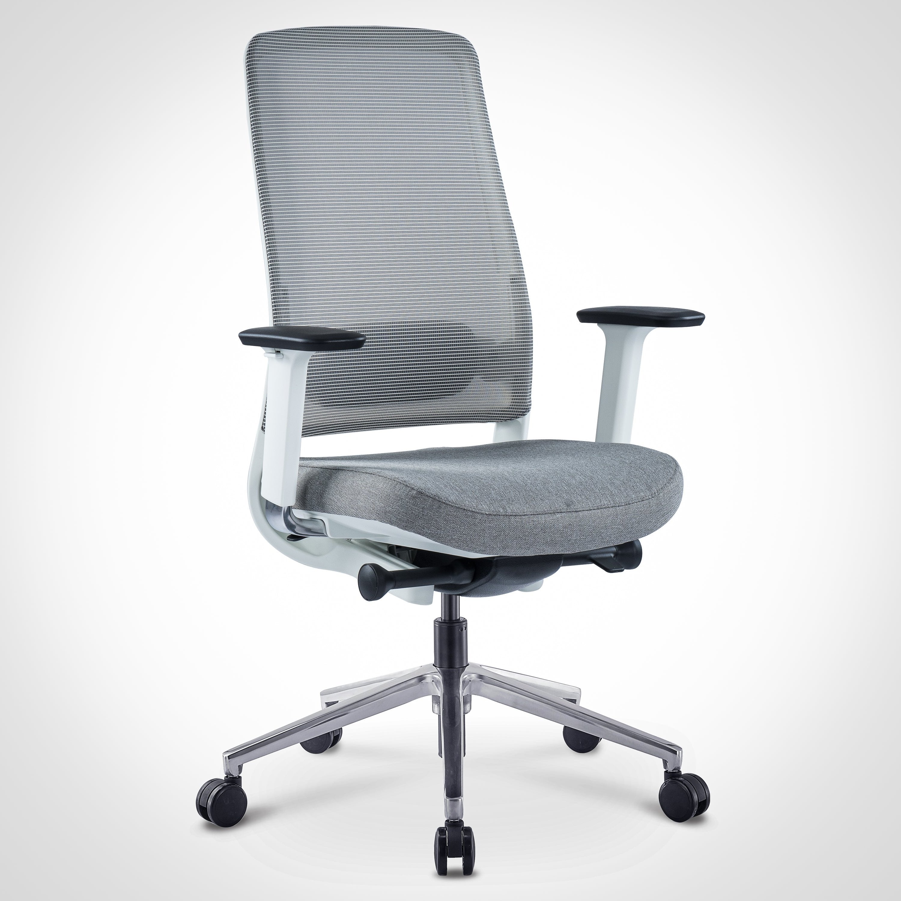 Model 54 Ergonomic Office Chair | White/Grey | Metal Base
