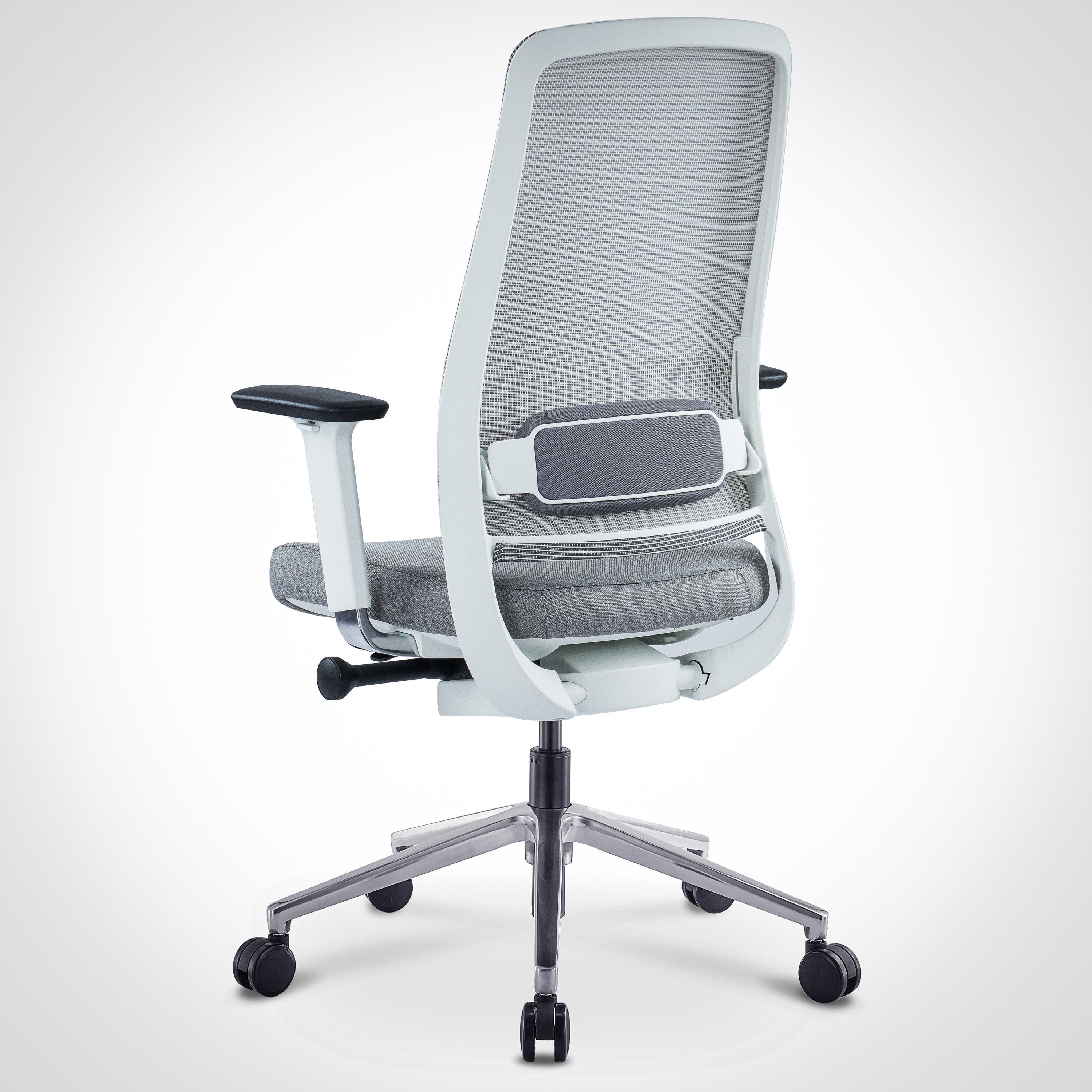 Model 54 Ergonomic Office Chair | White/Grey | Metal Base