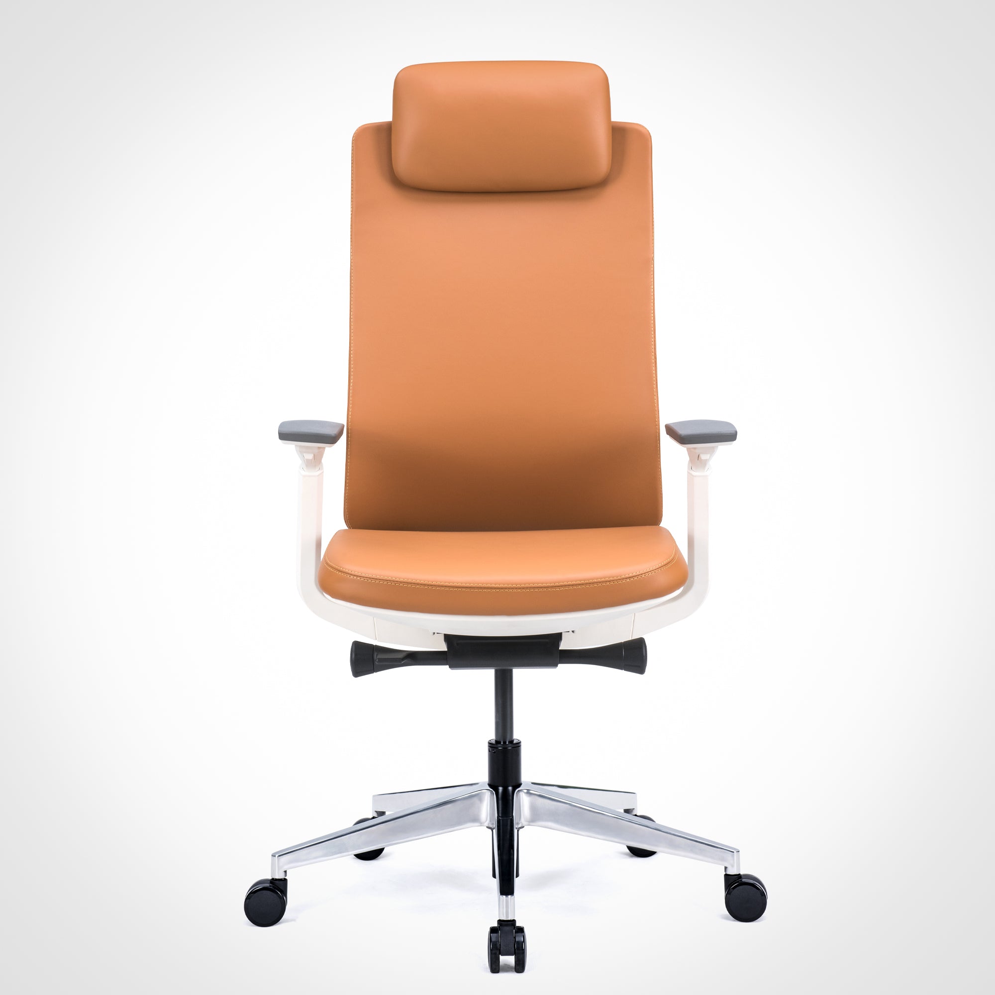 Model 77 Ergonomic Office Chair - Genuine Leather Ivory
