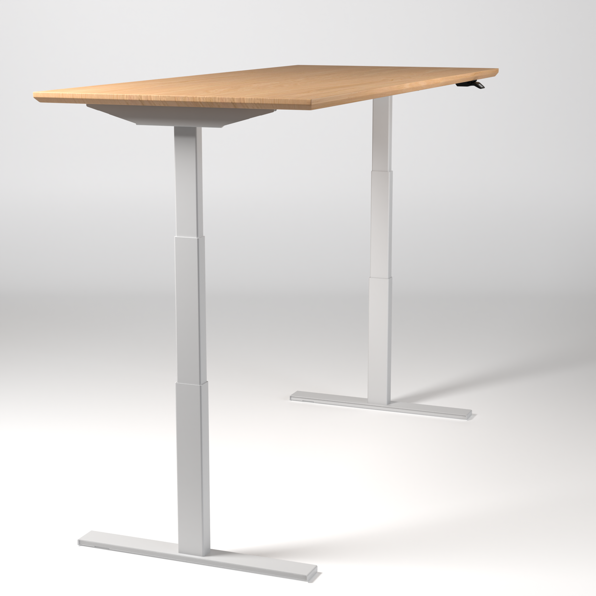 Model 304 | Pro High-Speed Solid-Wood Desk (68"x29") | Oak Wood | White Legs