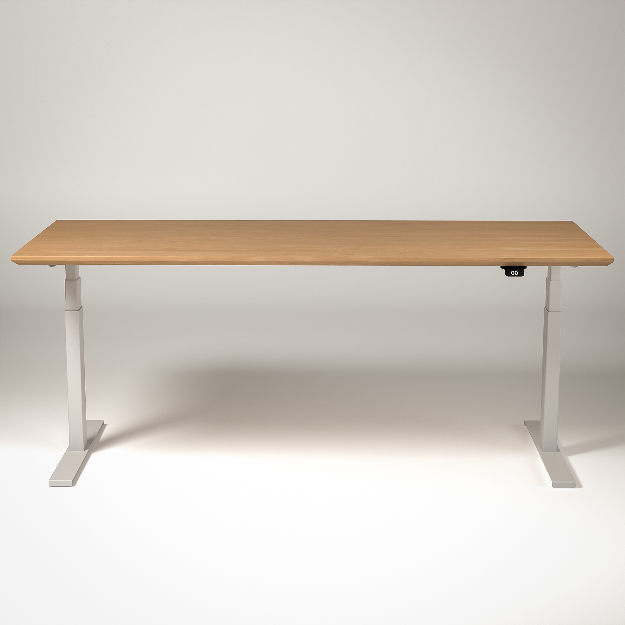 Model 304 | Pro High-Speed Solid-Wood Desk (68"x29") | Oak Wood | White Legs