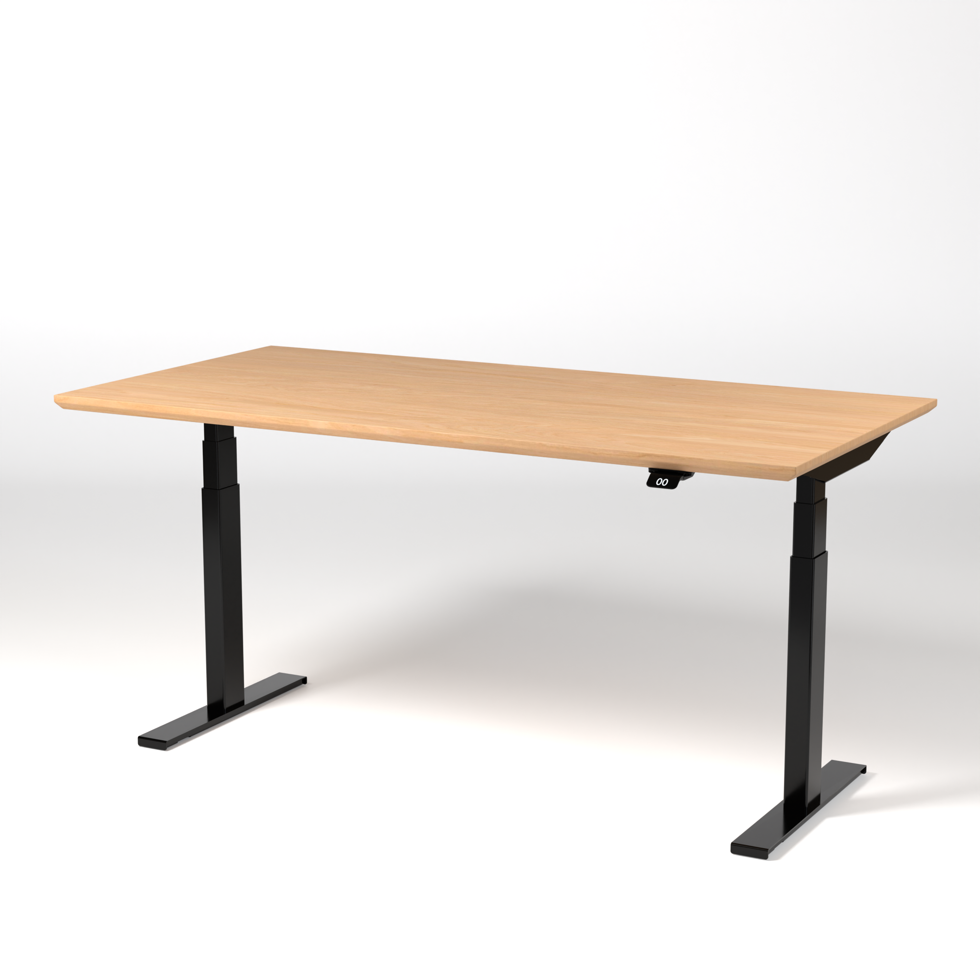 Model 304 | Pro High-Speed Solid-Wood Desk (58"x29") | Oak Wood | Black Legs
