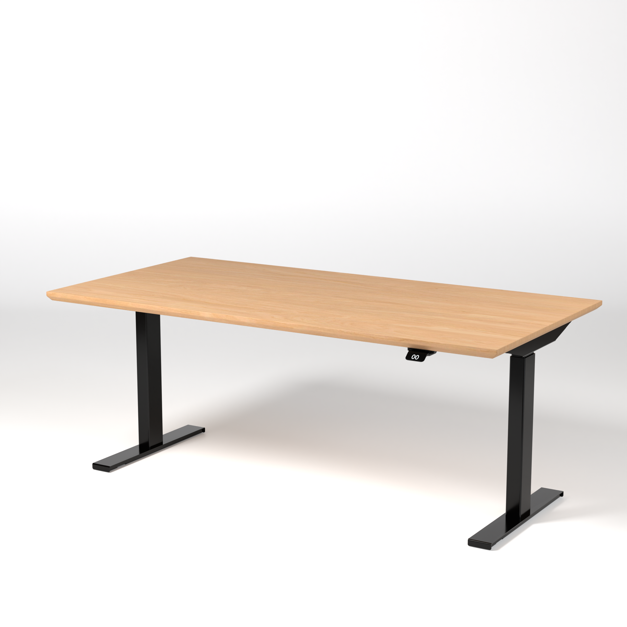 Model 304 | Pro High-Speed Solid-Wood Desk (58"x29") | Oak Wood | Black Legs