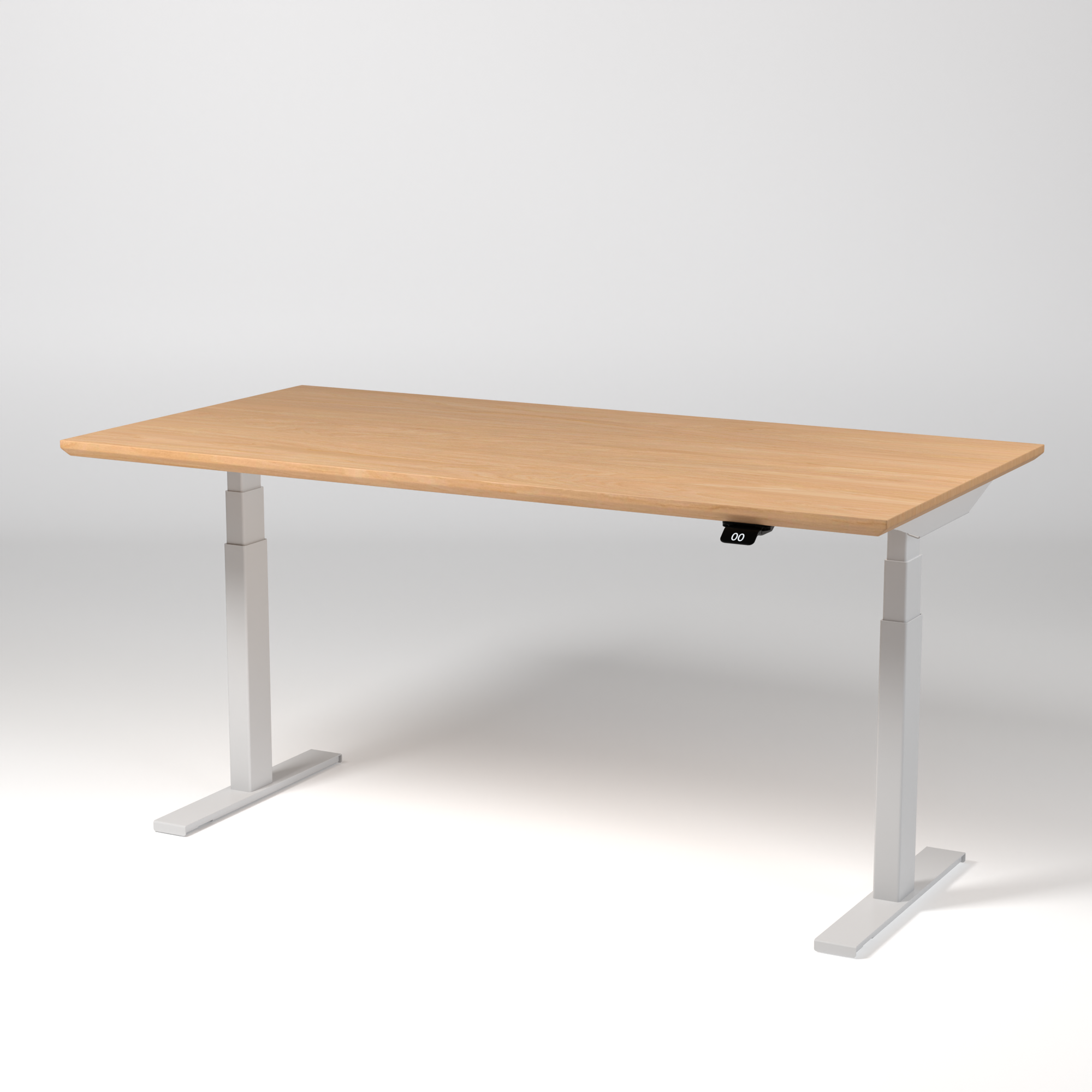 Model 304 | Pro High-Speed Solid-Wood Desk (58"x29") | Oak Wood | White Legs
