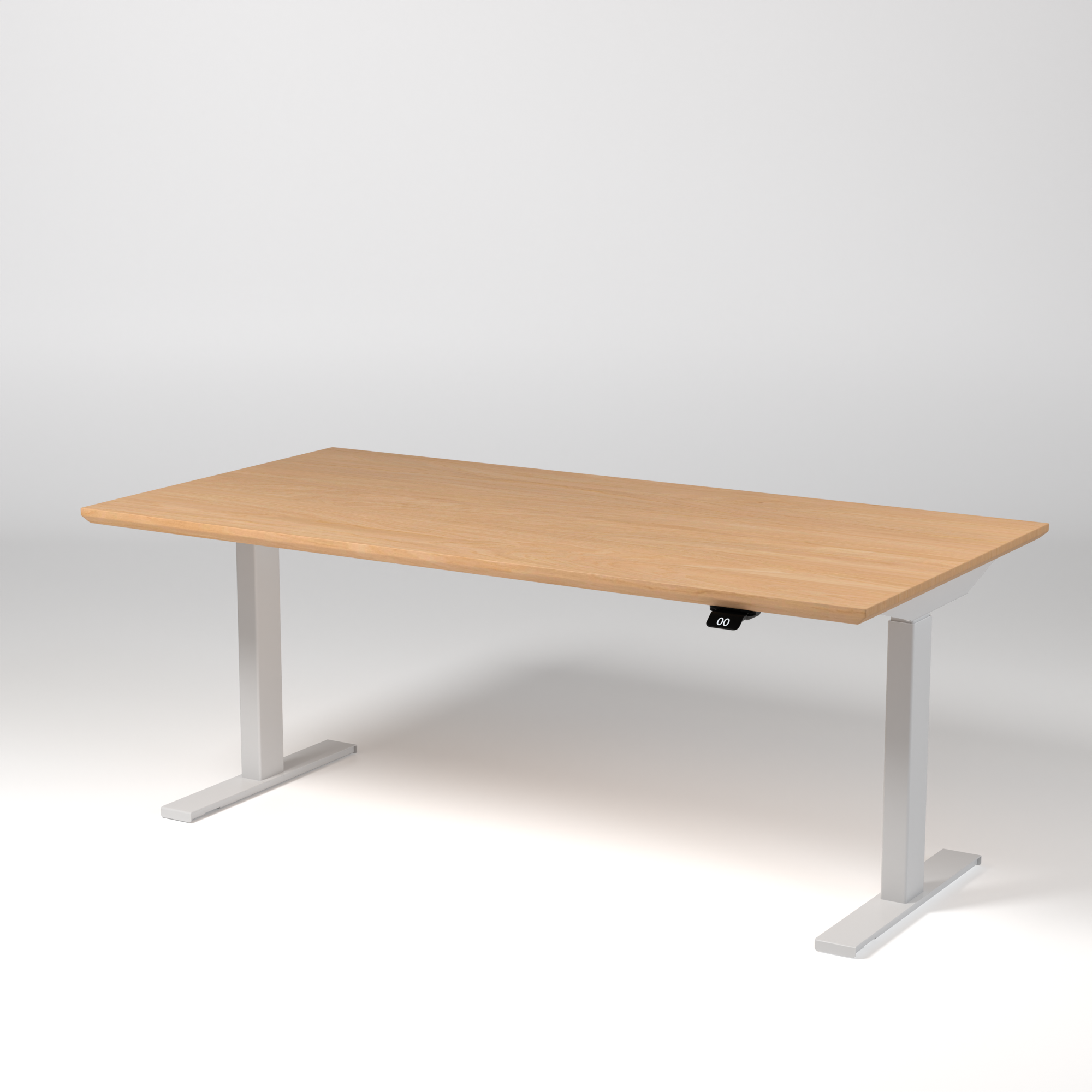 Model 304 | Pro High-Speed Solid-Wood Desk (58"x29") | Oak Wood | White Legs