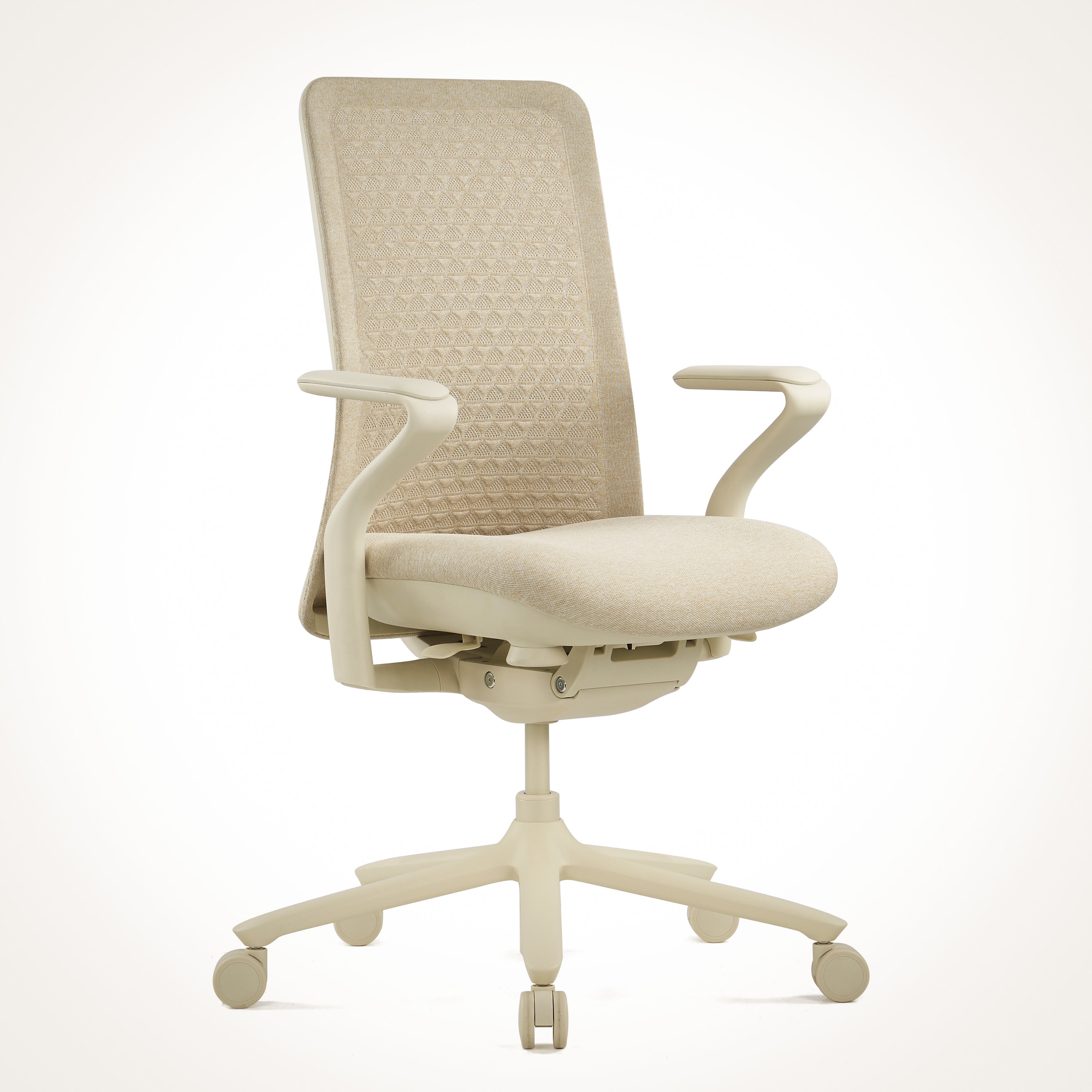Pelicanwork ergonomic office chair in wheat color with mesh back and adjustable armrests