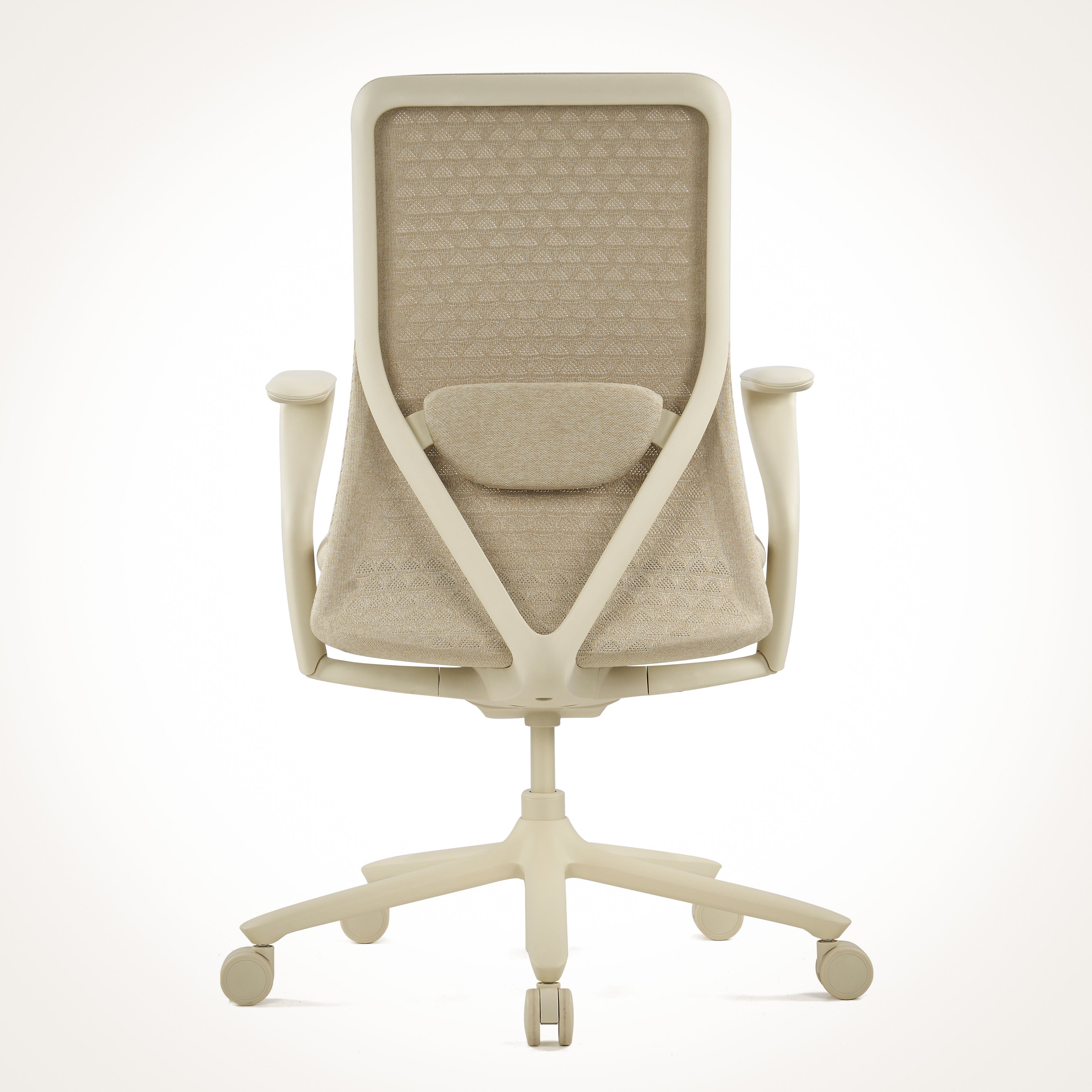 Pelicanwork Wheat ergonomic office chair with mesh back and lumbar support, rear view