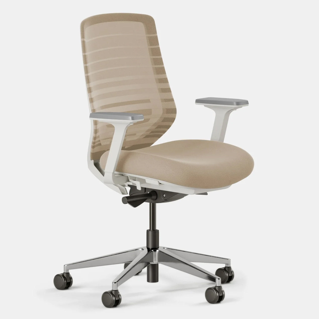 Sand ergonomic office chair with mesh back and adjustable armrests, Pelicanwork model
