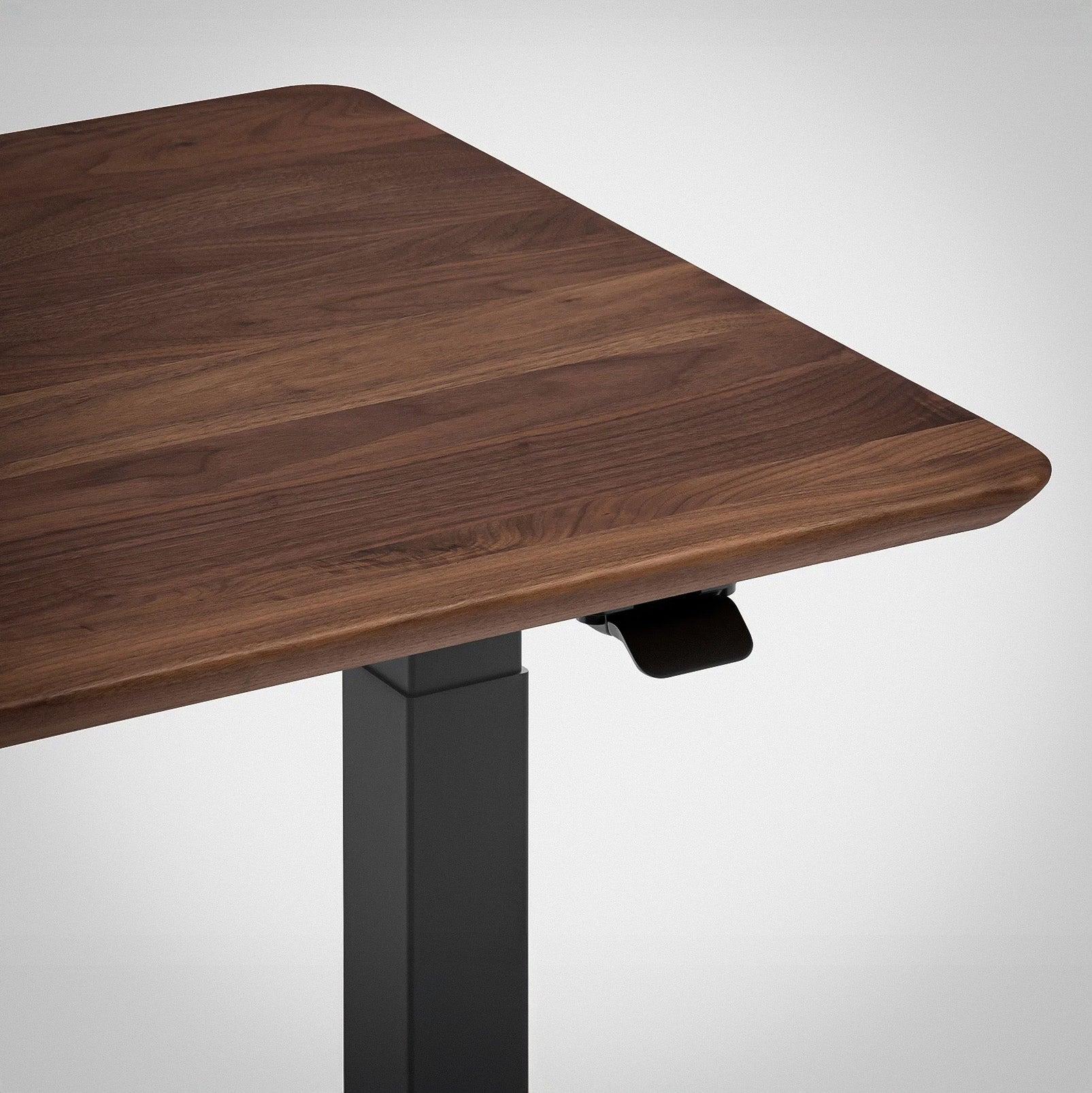 Model 304 | Solid Wood Height Adjustable Desk (55"x28") | Walnut | Black Legs