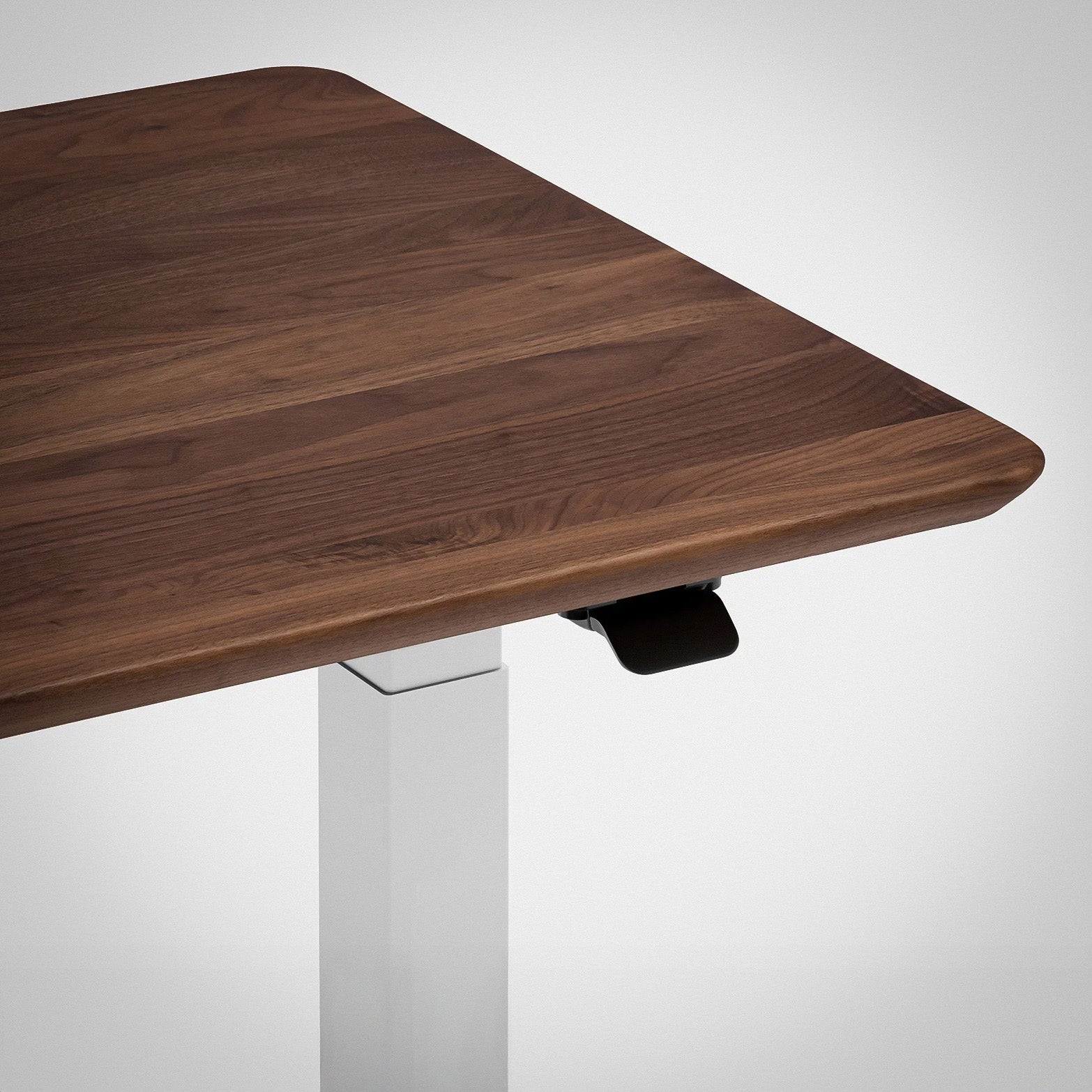Model 304 | Solid Wood Height Adjustable Desk (55"x28") | Walnut | White Legs