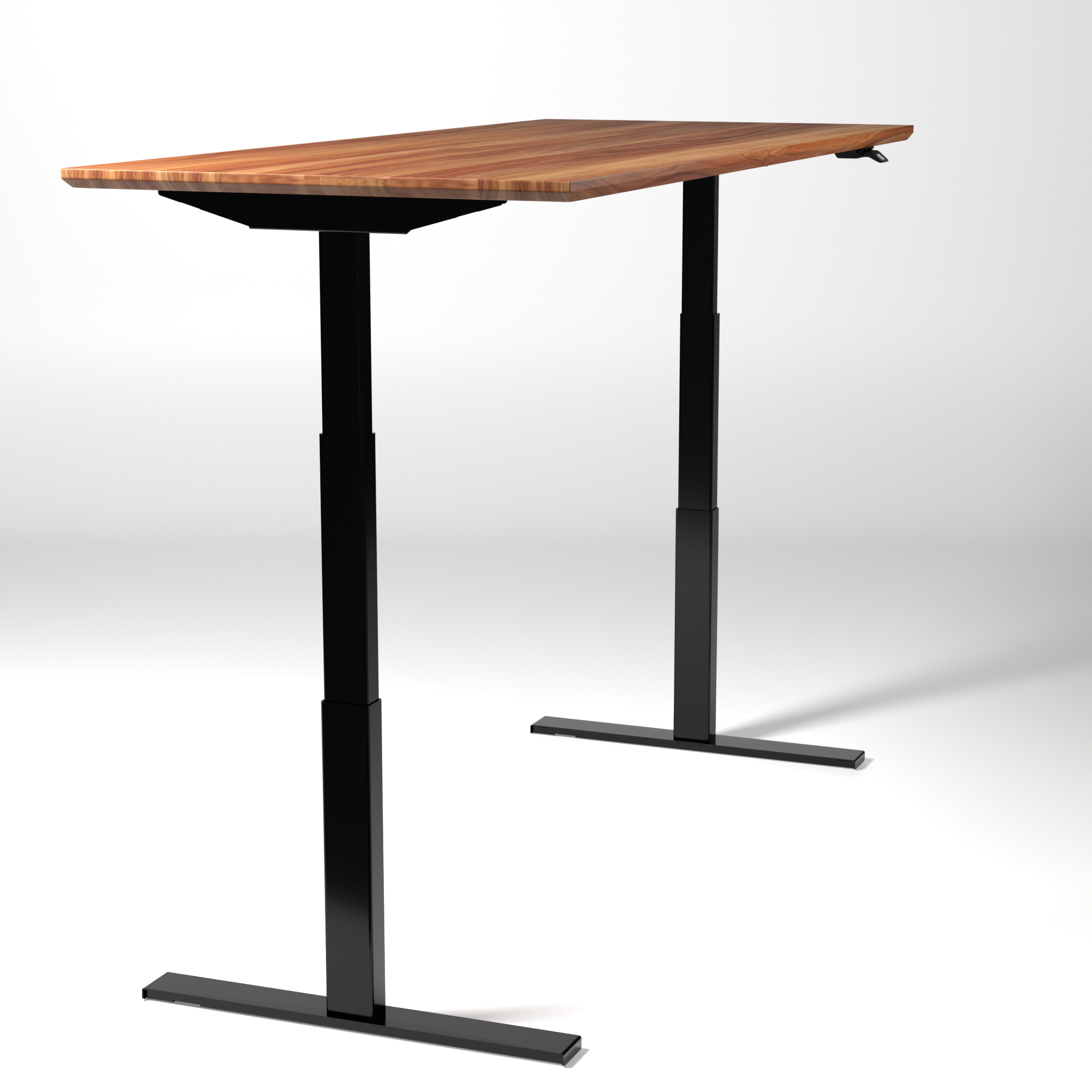 Model 304 | Pro High-Speed Solid-Wood Desk (68"x29") | Teak Wood | Black Legs