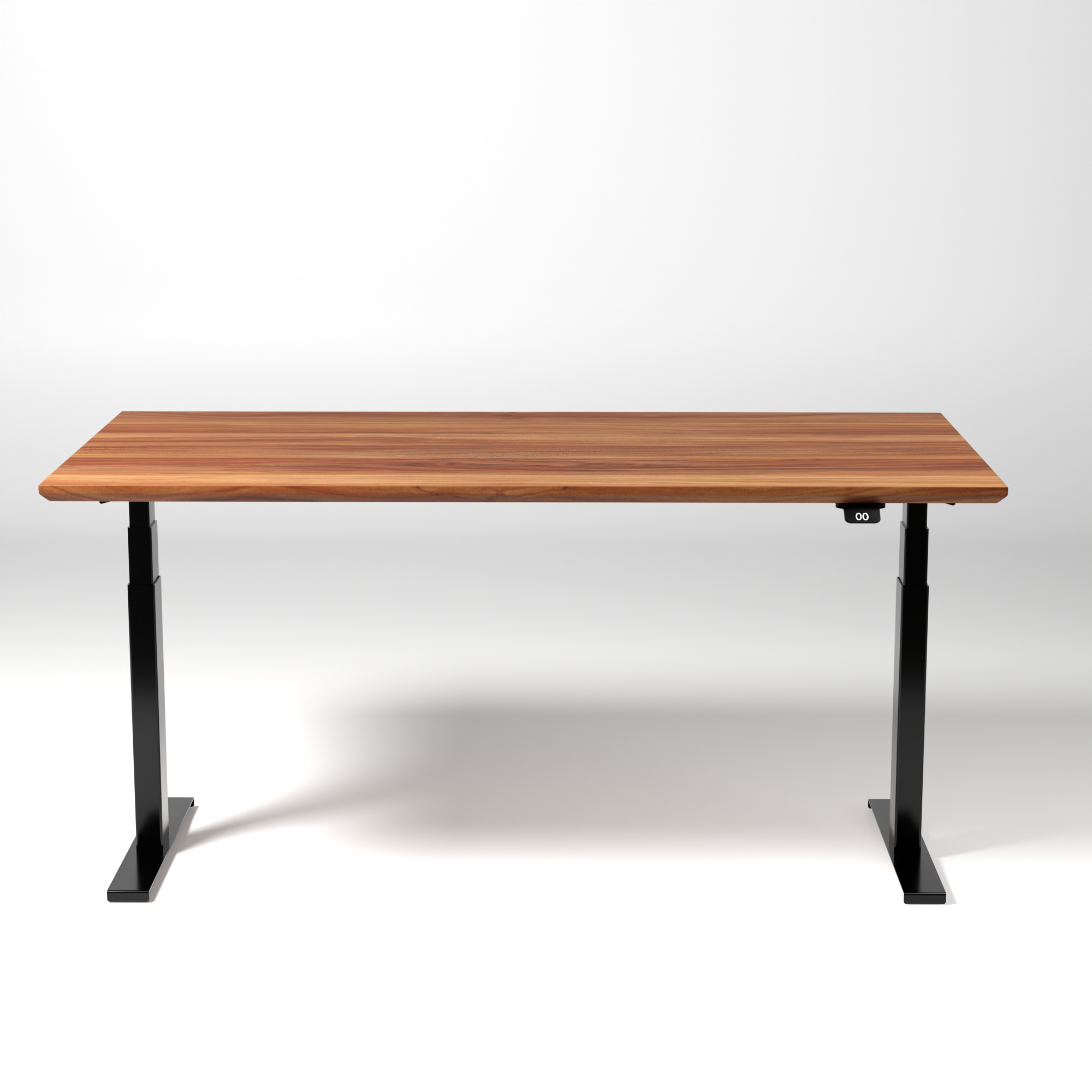 Model 304 | Pro High-Speed Solid-Wood Desk (58"x29") | Teak Wood | Black Legs