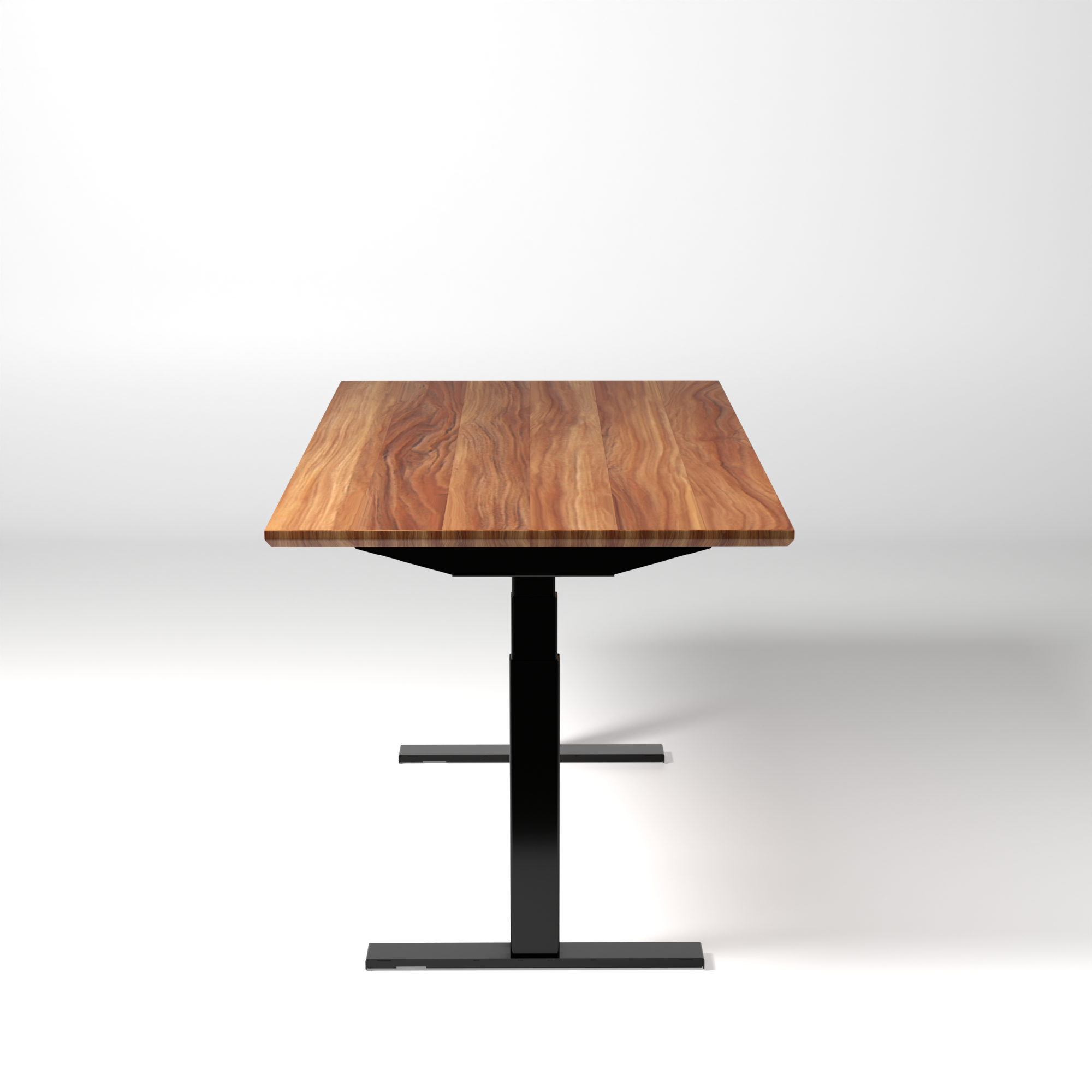 Model 304 | Pro High-Speed Solid-Wood Desk (58"x29") | Teak Wood | Black Legs