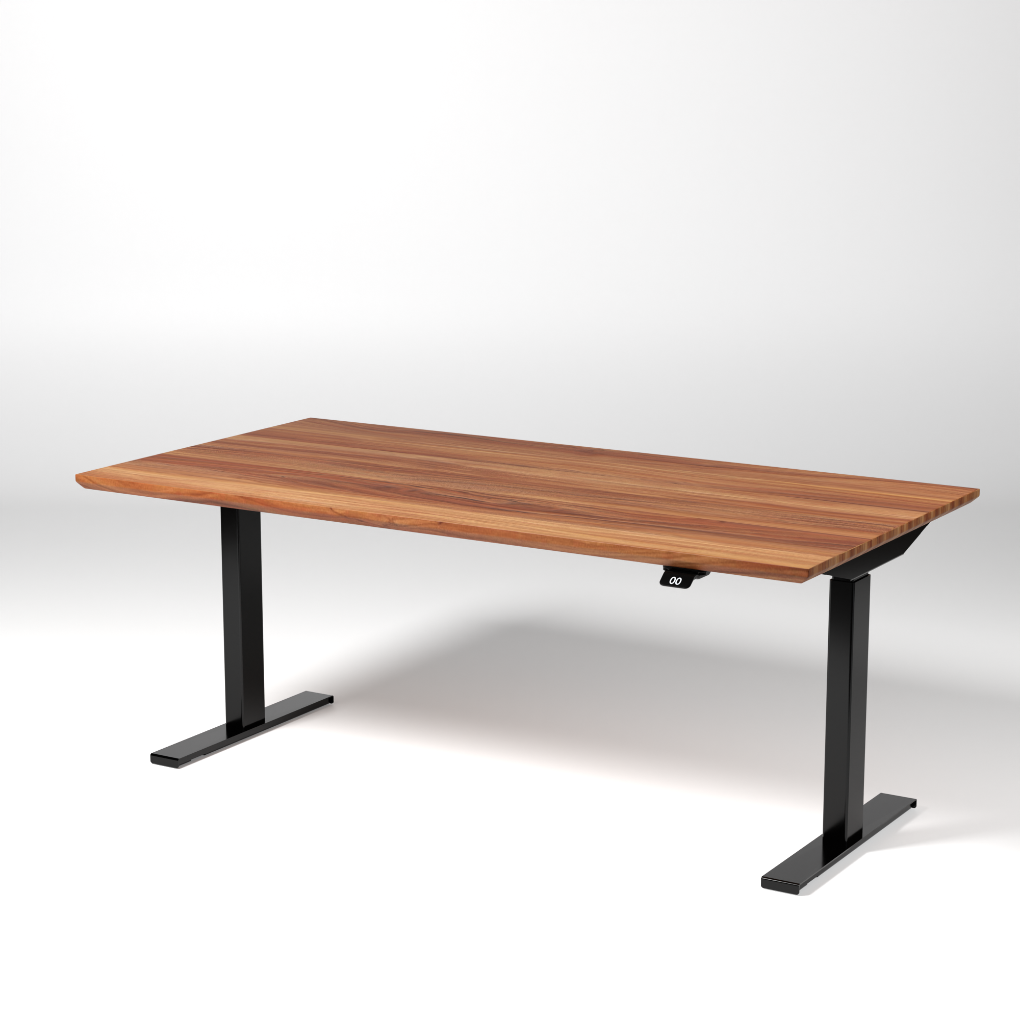 Model 304 | Pro High-Speed Solid-Wood Desk (58"x29") | Teak Wood | Black Legs