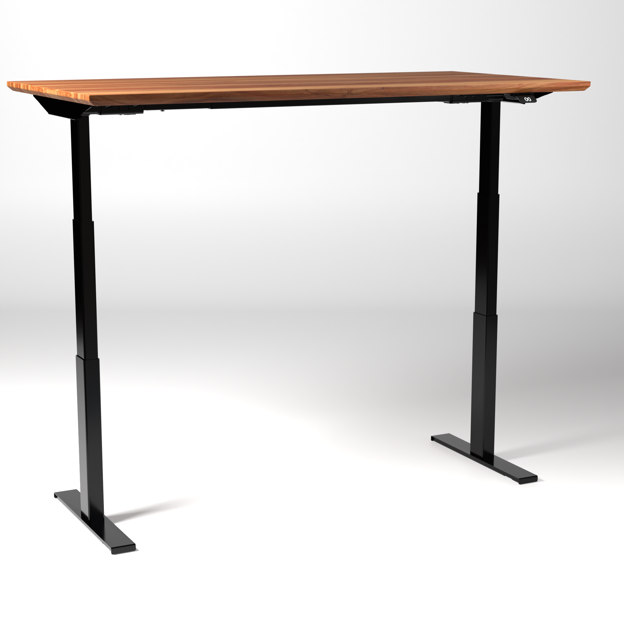 Model 304 | Pro High-Speed Solid-Wood Desk (58"x29") | Teak Wood | Black Legs