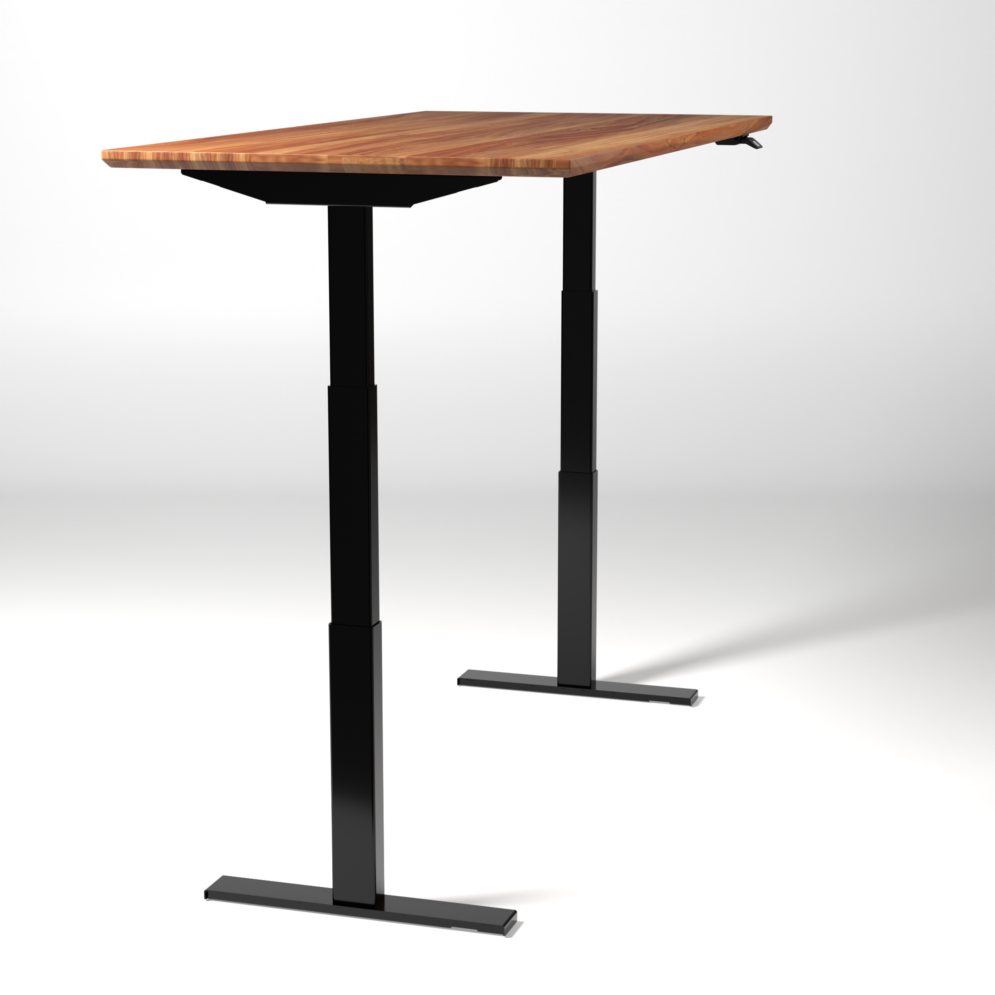 Model 304 | Pro High-Speed Solid-Wood Desk (58"x29") | Teak Wood | Black Legs