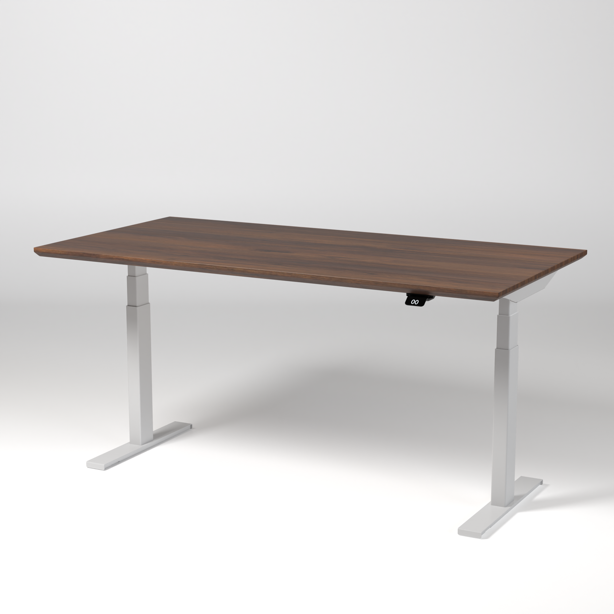 Model 304 | Pro High-Speed Solid-Wood Desk (58"x29") | Walnut Wood | White Legs