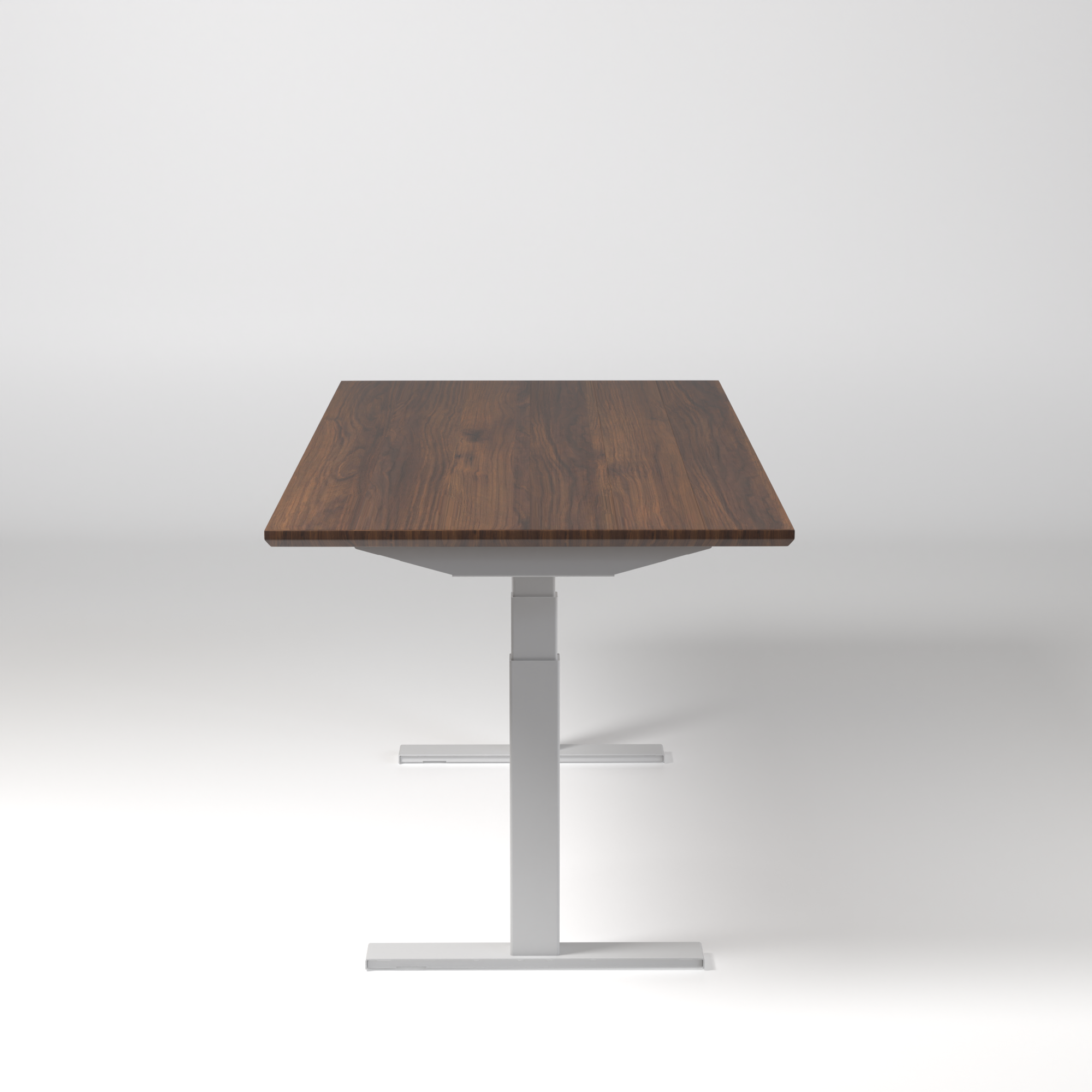 Model 304 | Pro High-Speed Solid-Wood Desk (58"x29") | Walnut Wood | White Legs
