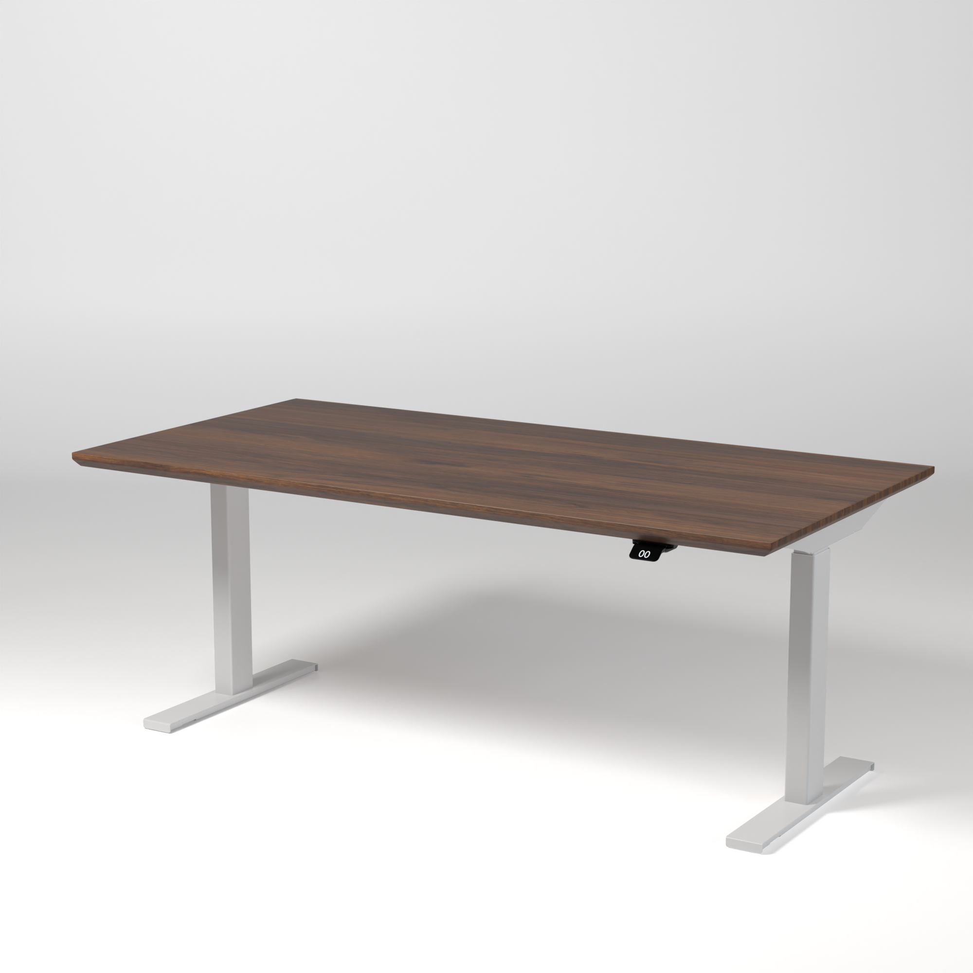 Model 304 | Pro High-Speed Solid-Wood Desk (58"x29") | Walnut Wood | White Legs
