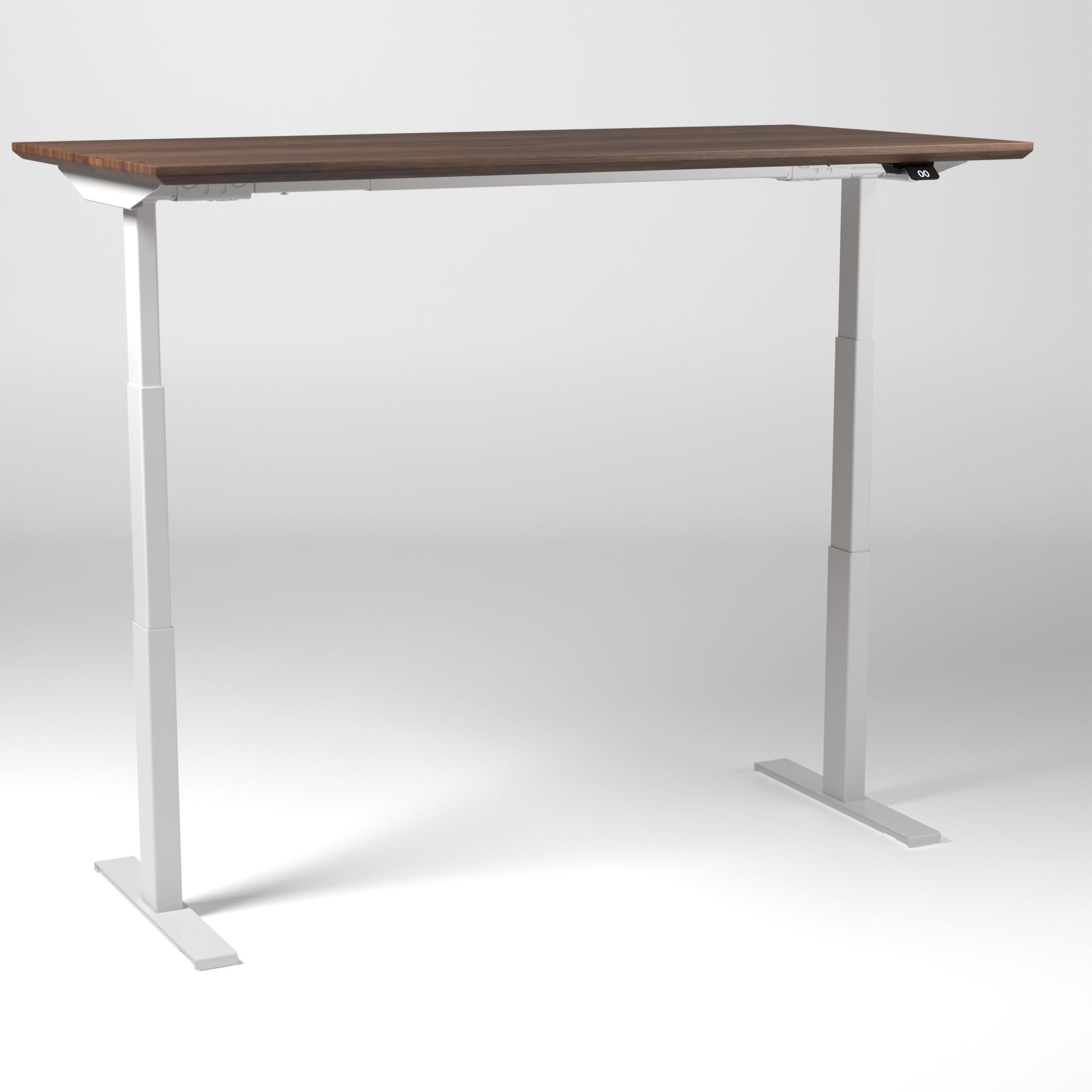 Model 304 | Pro High-Speed Solid-Wood Desk (58"x29") | Walnut Wood | White Legs