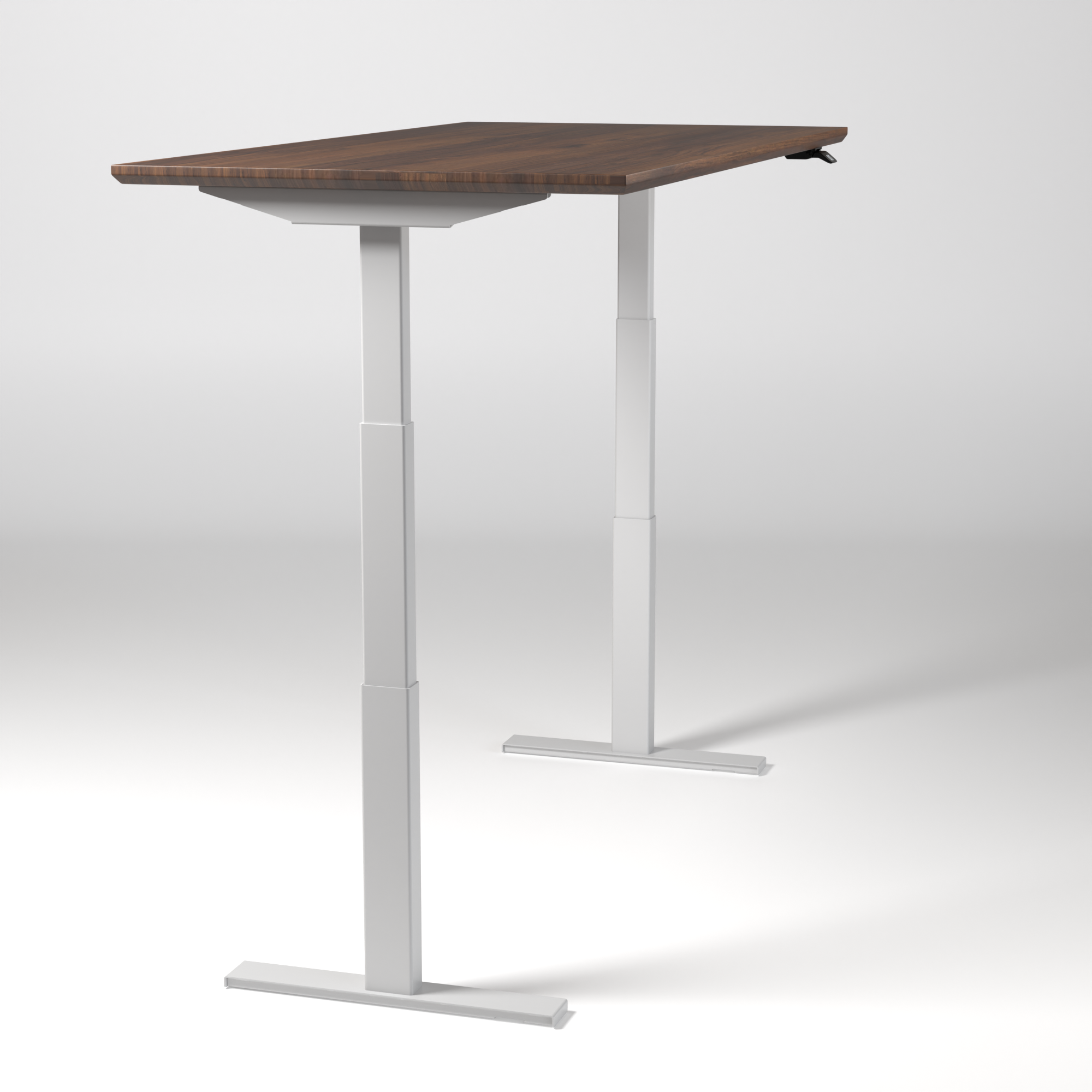 Model 304 | Pro High-Speed Solid-Wood Desk (58"x29") | Walnut Wood | White Legs