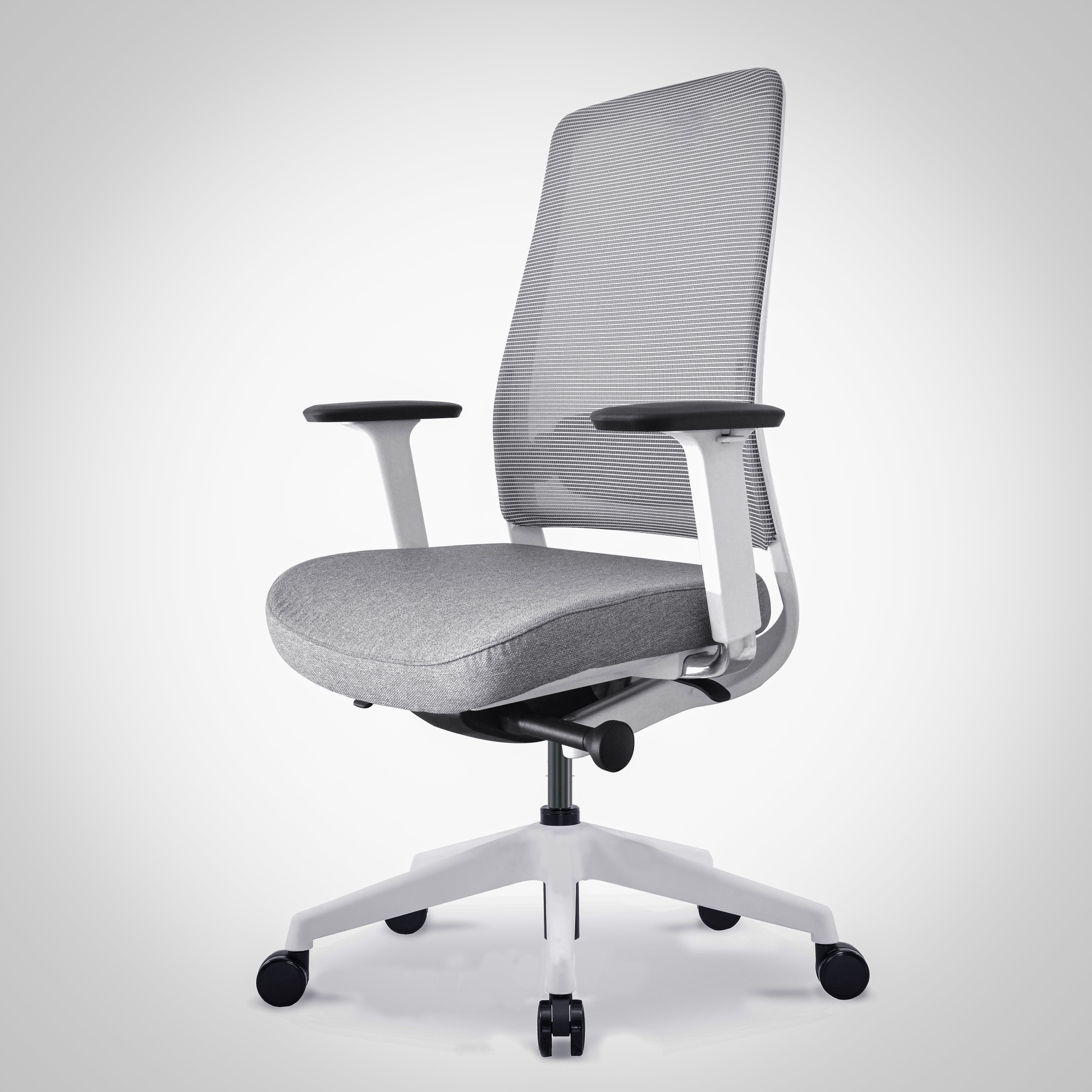 Model 54 Ergonomic Office Chair | White/Grey | Nylon Base