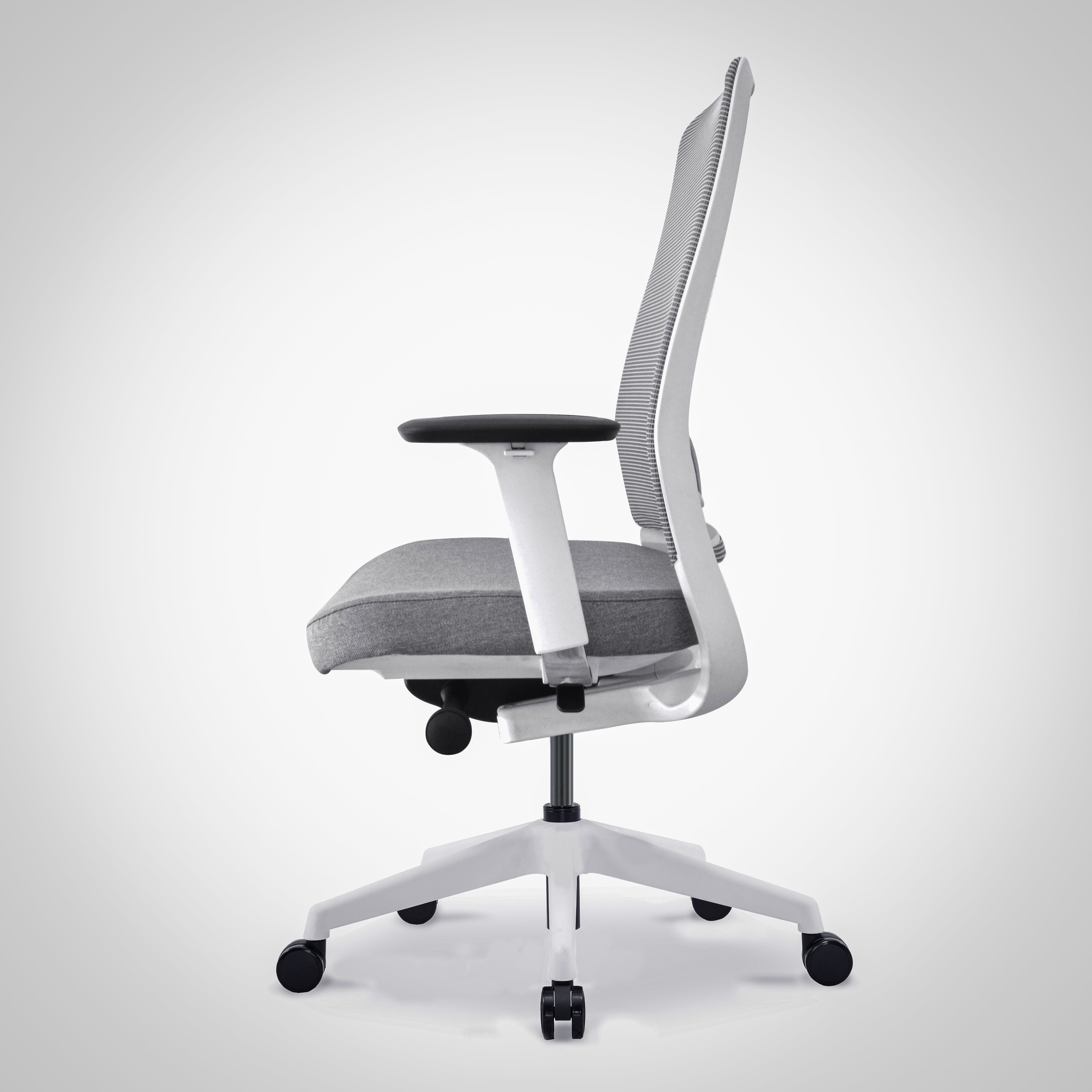 Model 54 Ergonomic Office Chair | White/Grey | Nylon Base