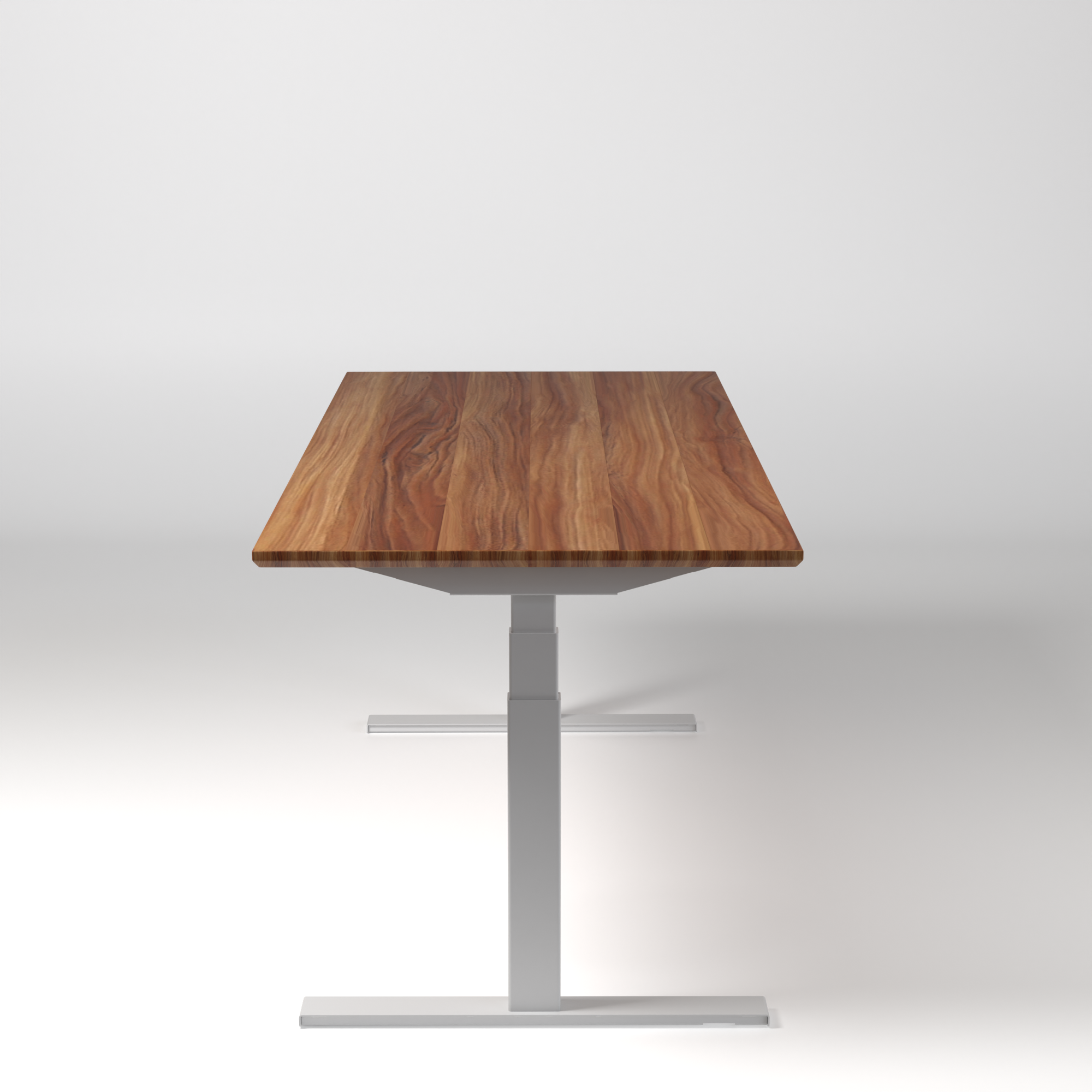Model 304 | Pro High-Speed Solid-Wood Desk (68"x29") | Teak Wood | White Legs