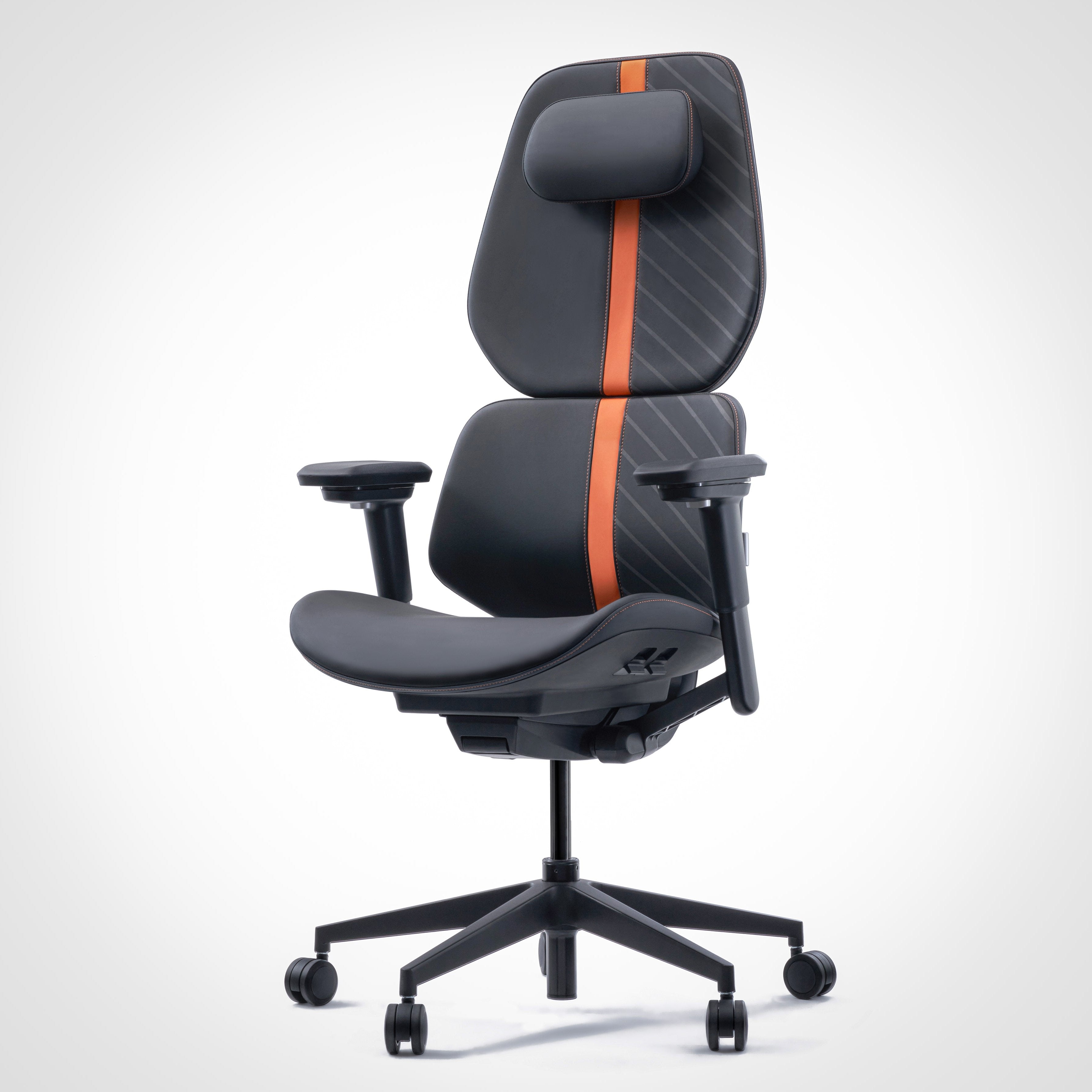Pelicanwork X3 Orange ergonomic office chair with black and orange design and adjustable armrests