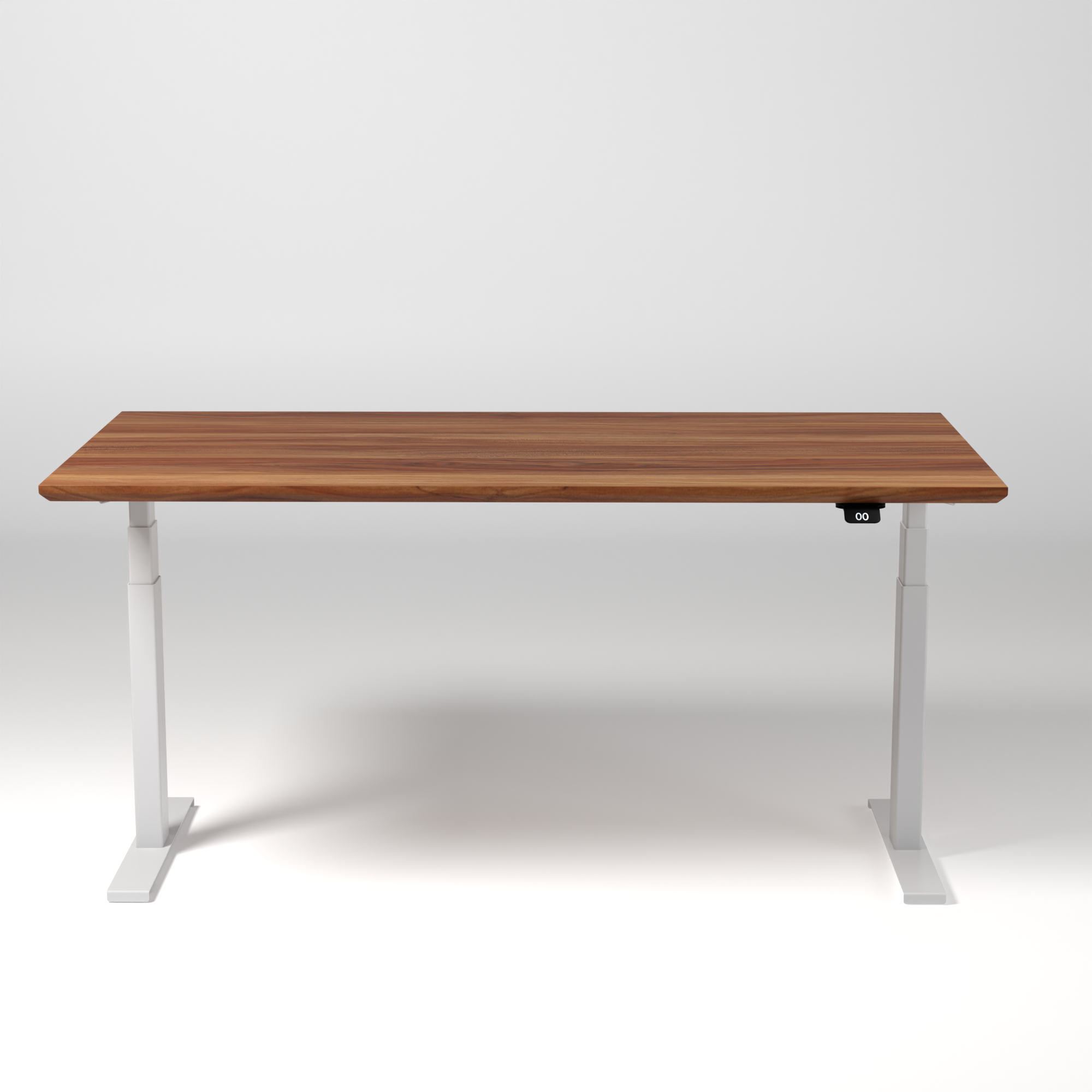 Model 304 | Pro High-Speed Solid-Wood Desk (58"x29") | Teak Wood | White Legs