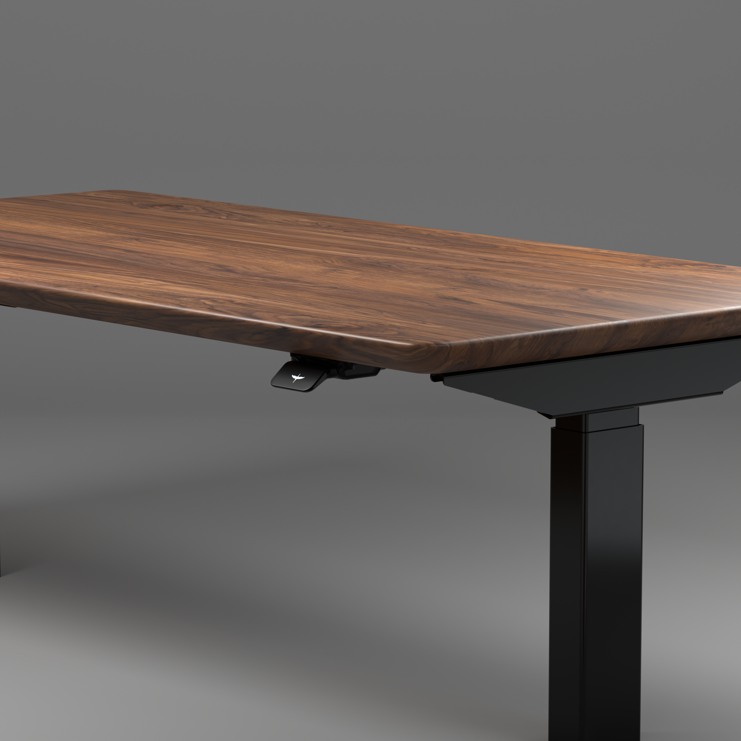 Model 304 | Solid American Walnut Wood Height Adjustable Desk (55"x28")  | Black Legs
