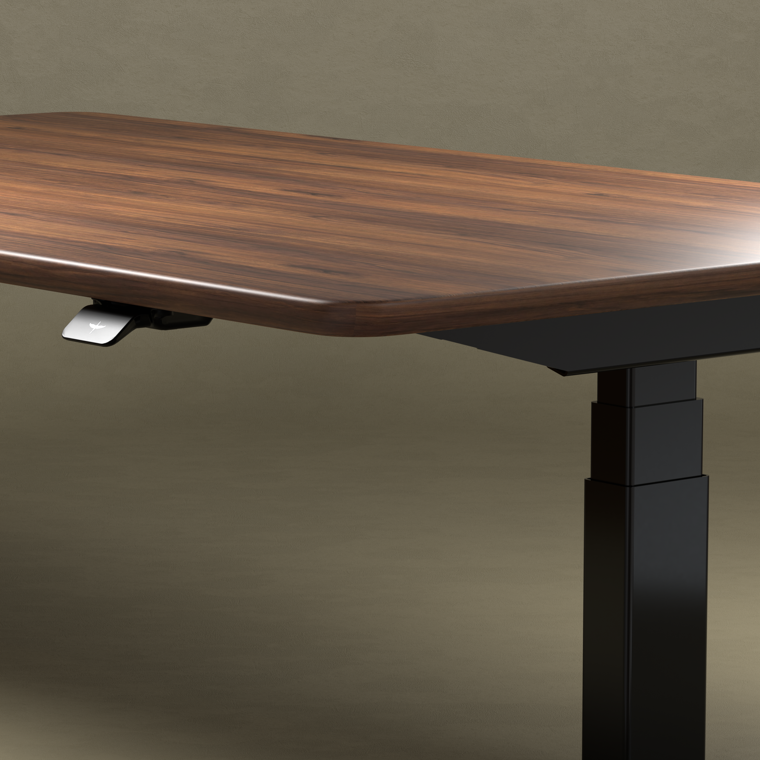 Model 304 | Solid American Walnut Wood Height Adjustable Desk (55"x28")  | Black Legs
