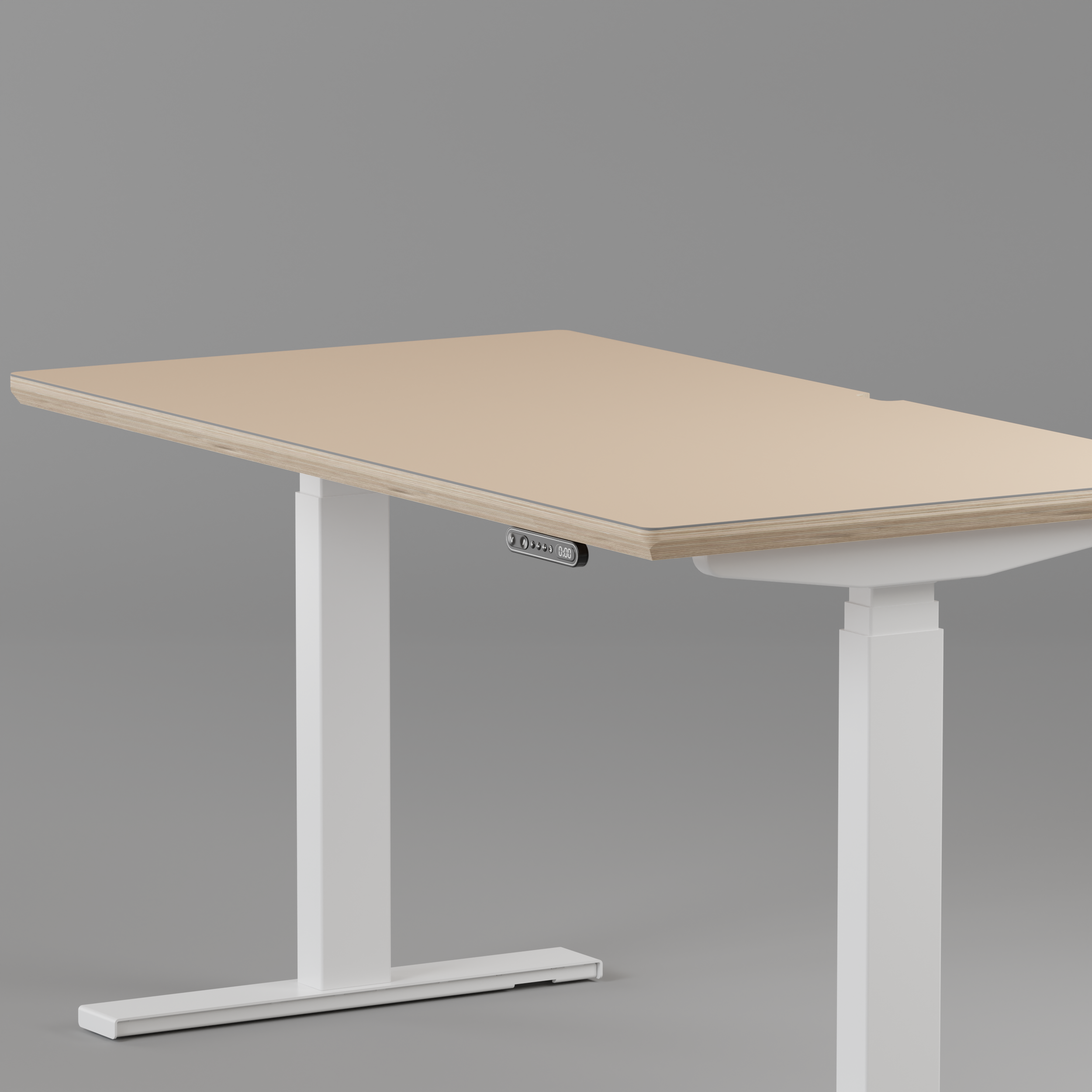 Model 301 Electric Standing Desk | Beige | 48 x 24 in | White Legs