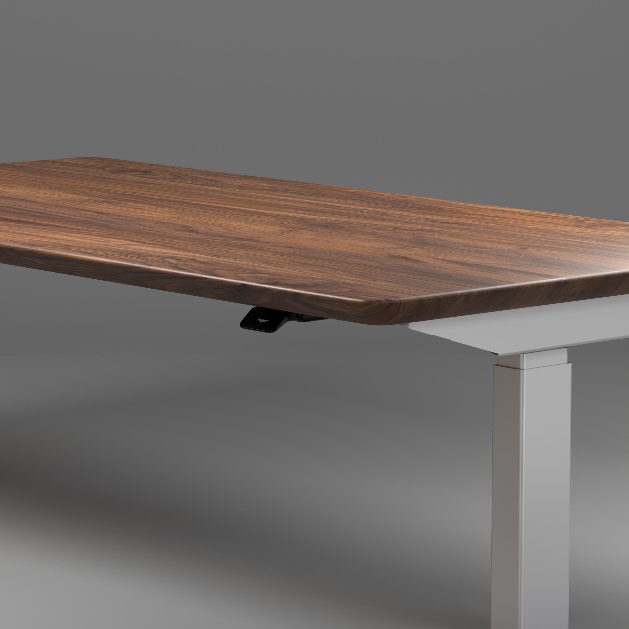 Model 304 | Solid American Walnut Wood Height Adjustable Desk (60"x30") | White Legs