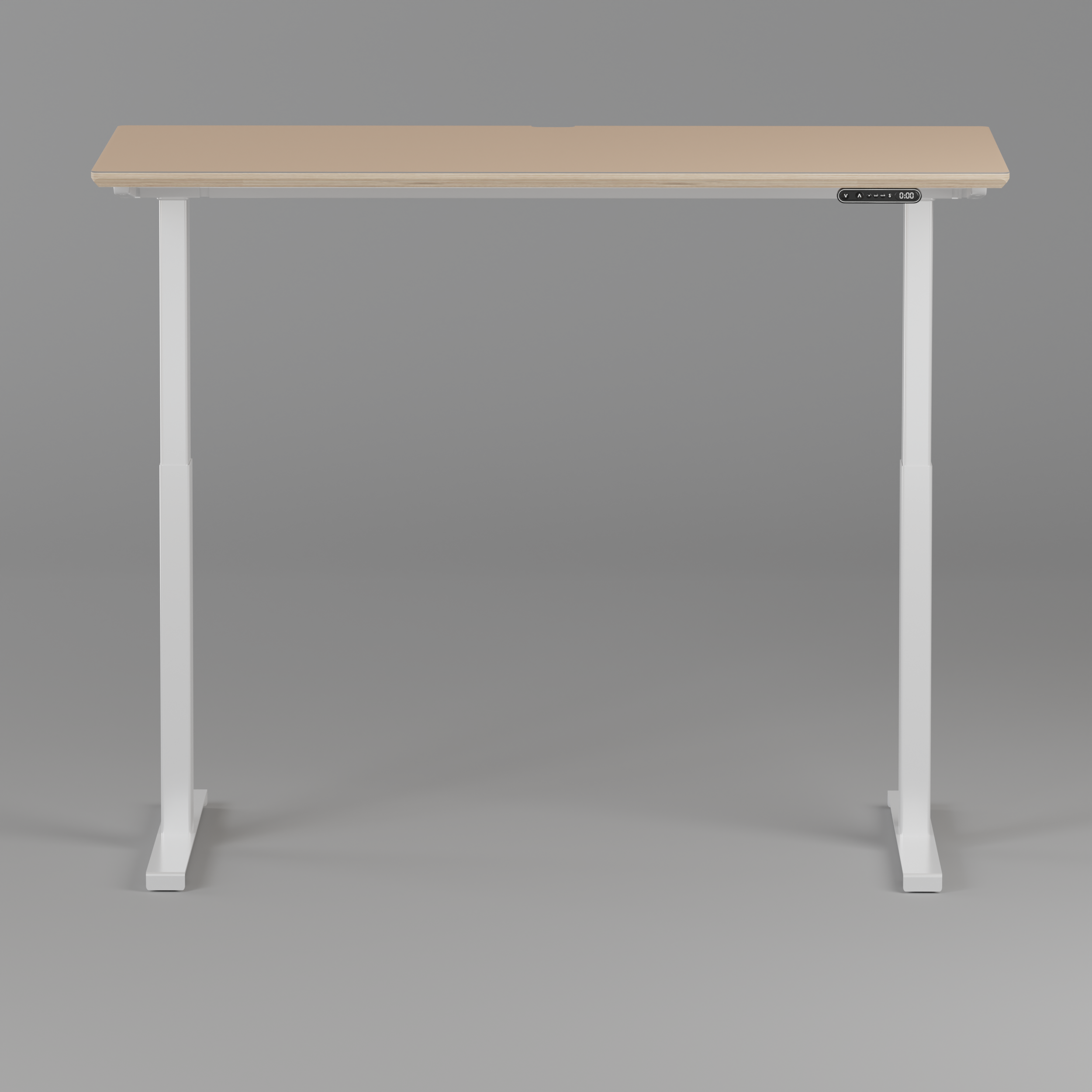 Model 301 | Height Adjustable/Standing Desk (59"x29")  | Beige | White Legs