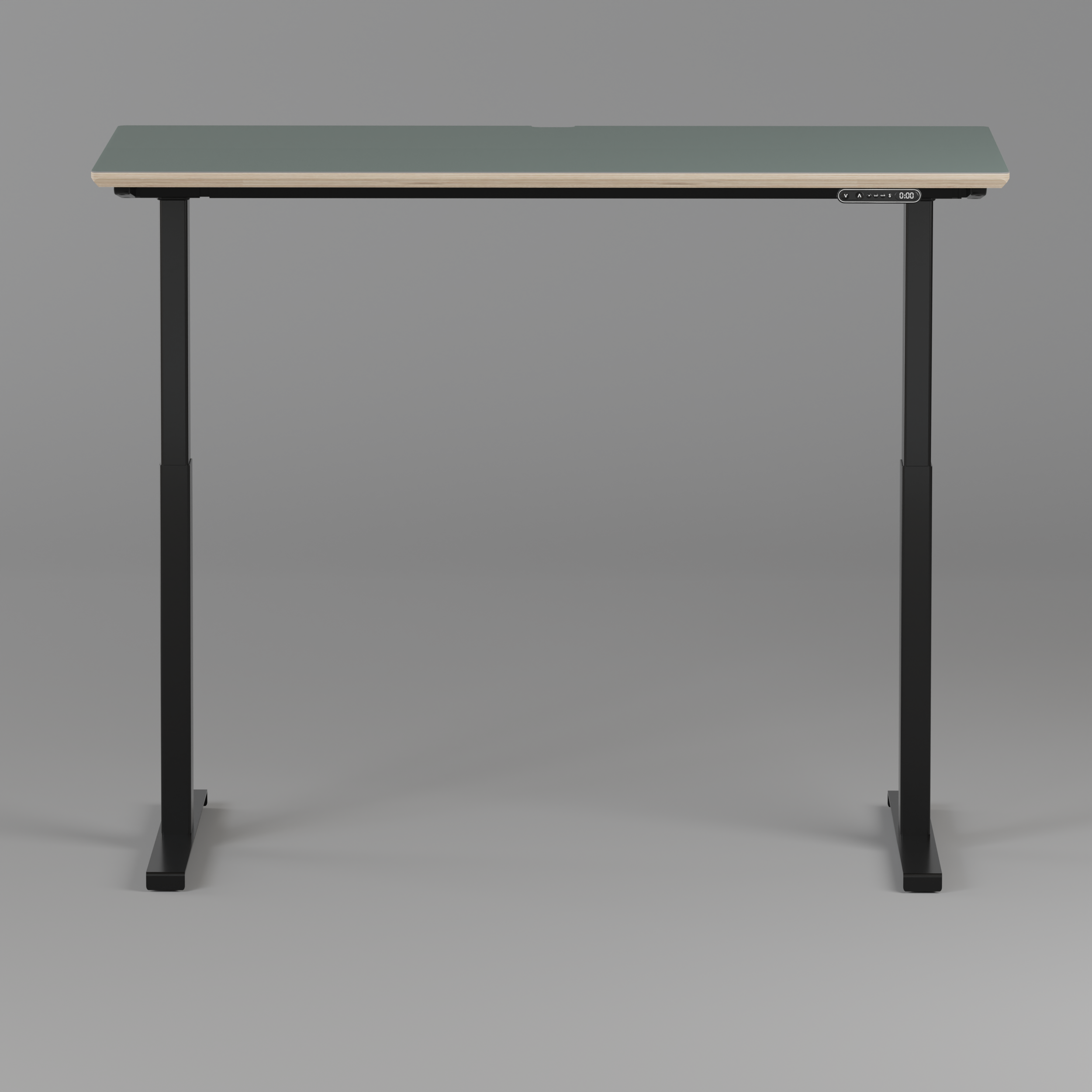 Model 301 | Height Adjustable Desk/Standing Desk (59"x29") | Moss Green | Black Legs