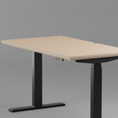 Model 301 Electric Standing Desk | Beige | 48 x 24 in | Black Legs