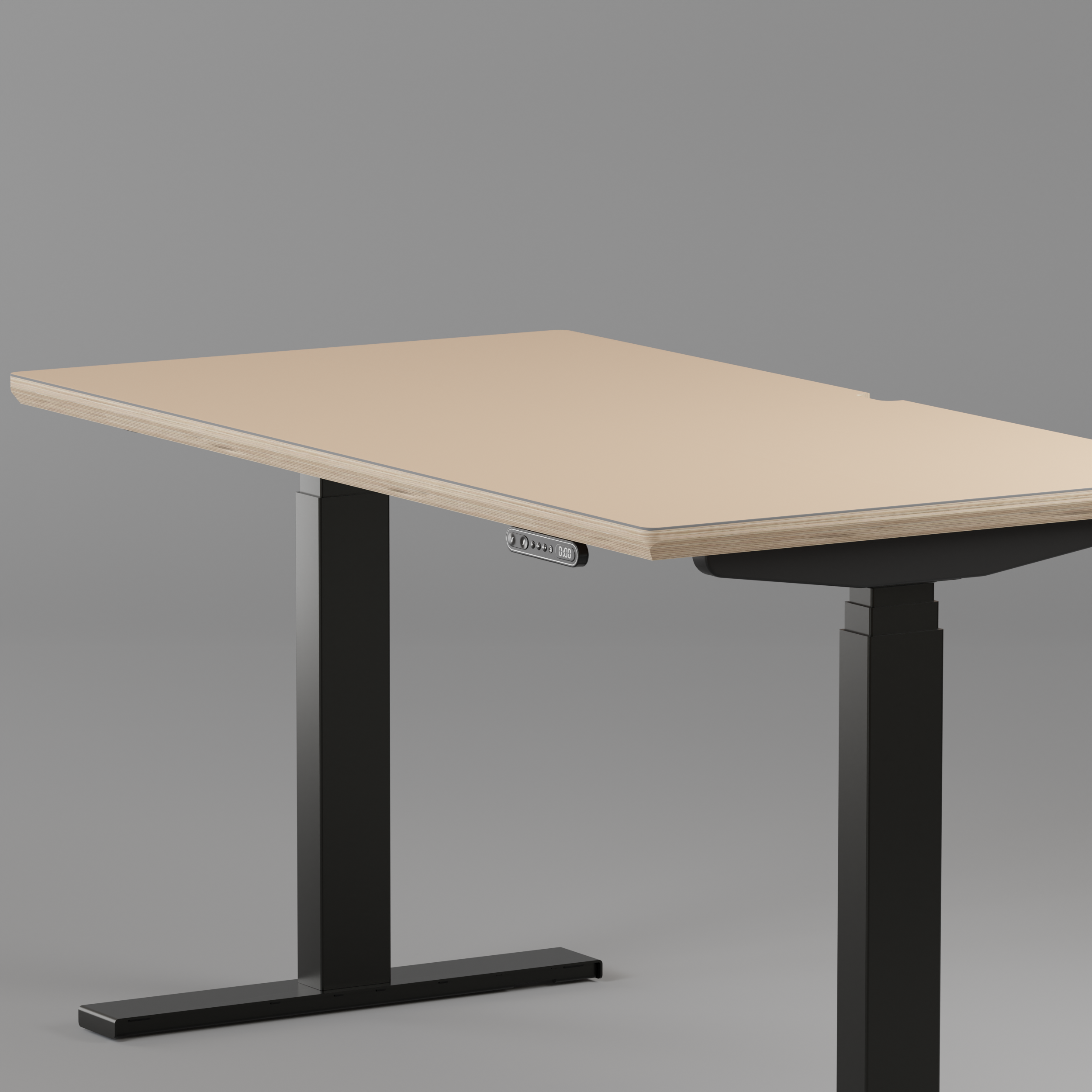 Model 301 Electric Standing Desk | Beige | 48 x 24 in | Black Legs