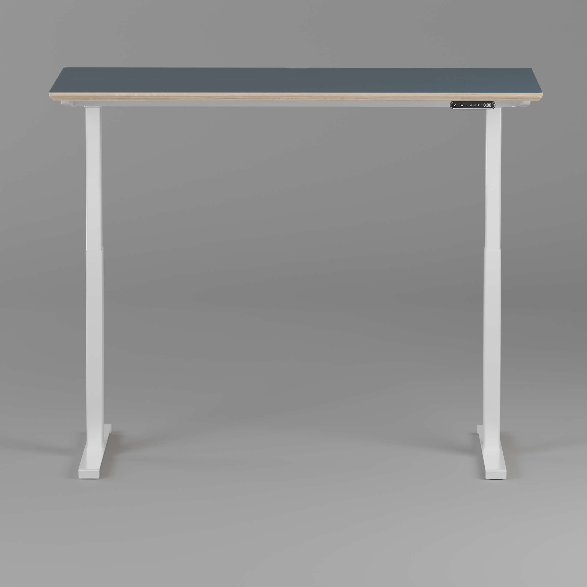 Model 301 | Height Adjustable Desk/Standing Desk (55"x27") | Yale Blue | White Legs