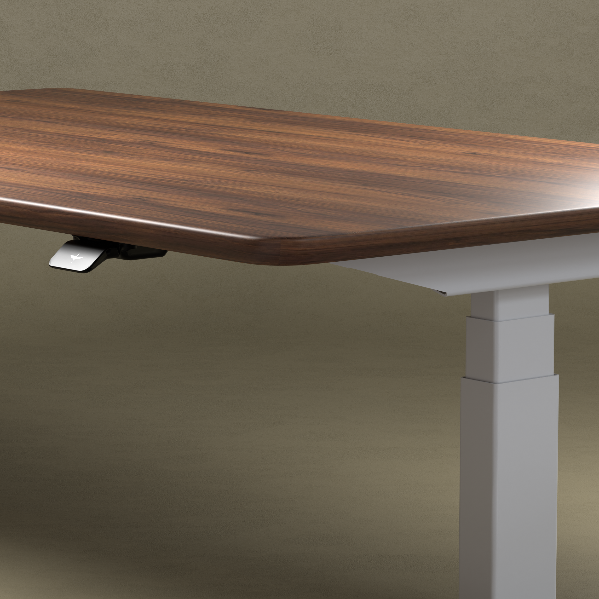 Model 304 | Solid American Walnut  Wood Height Adjustable Desk (55"x28") | White Legs